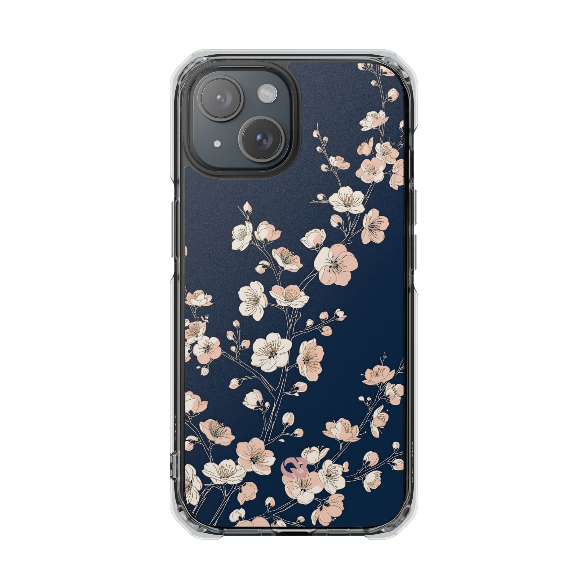 Blue Impact MagSafe Phone Case for iPhone - Midnight Peach Sakura