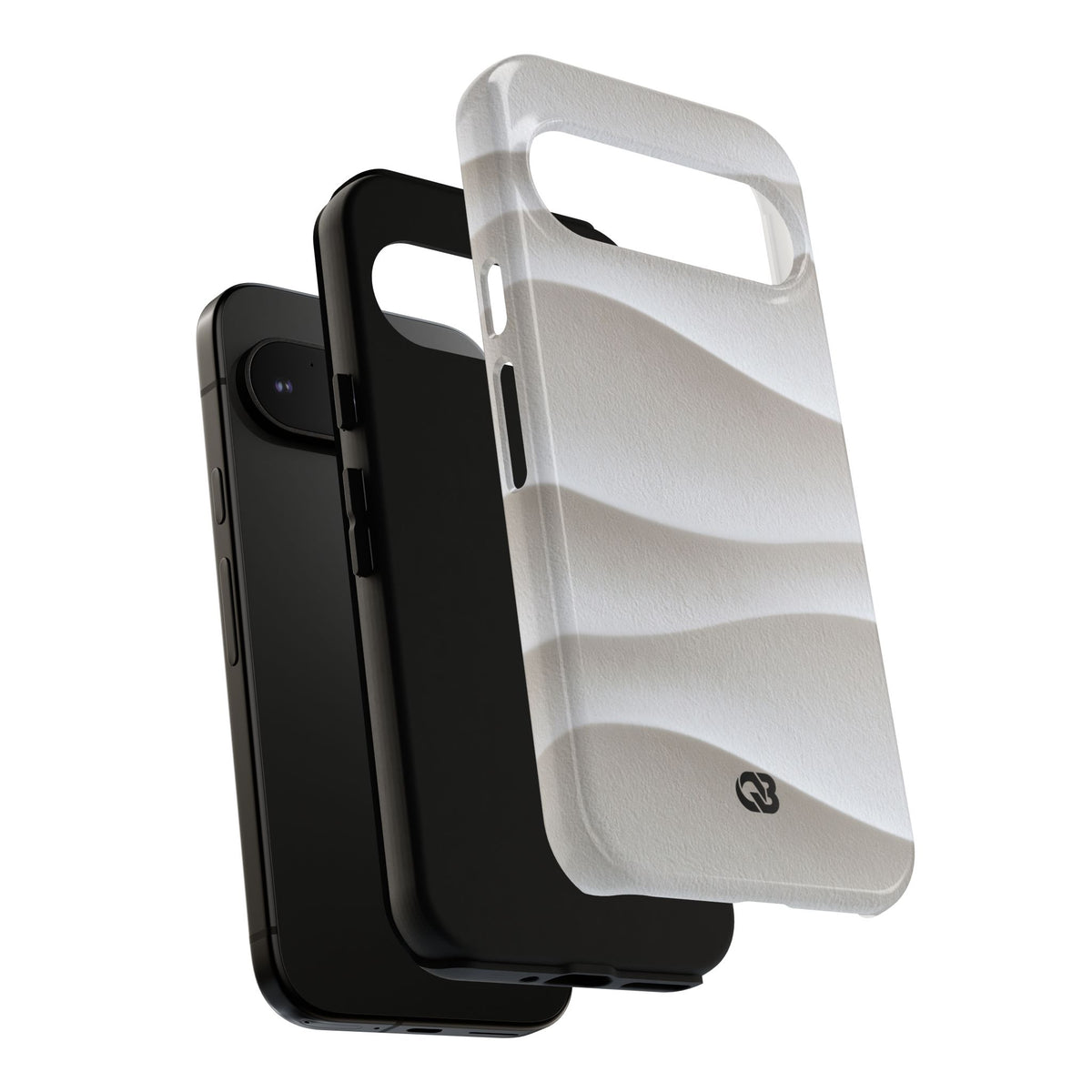 White Tough Phone Case for Google Pixel - Arctic Flow Ridges