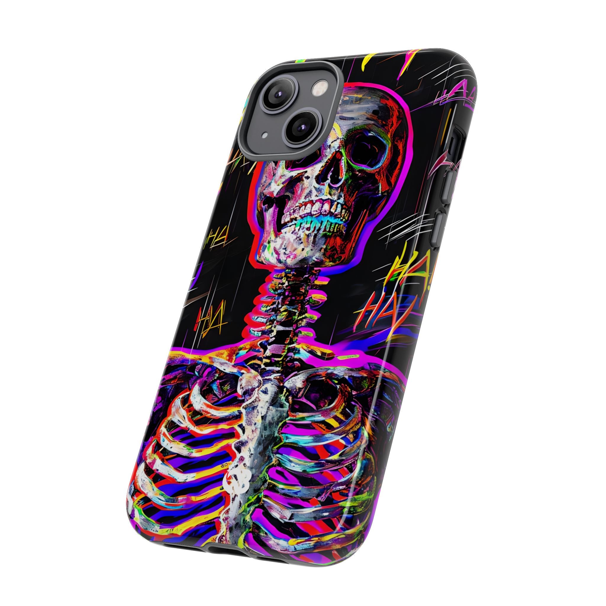 Neon Glitch Skeleton · Tough Handyhülle für iPhone