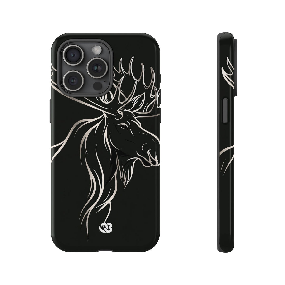 Nordic Moose Contour · Tough Phone Case for iPhone · Black