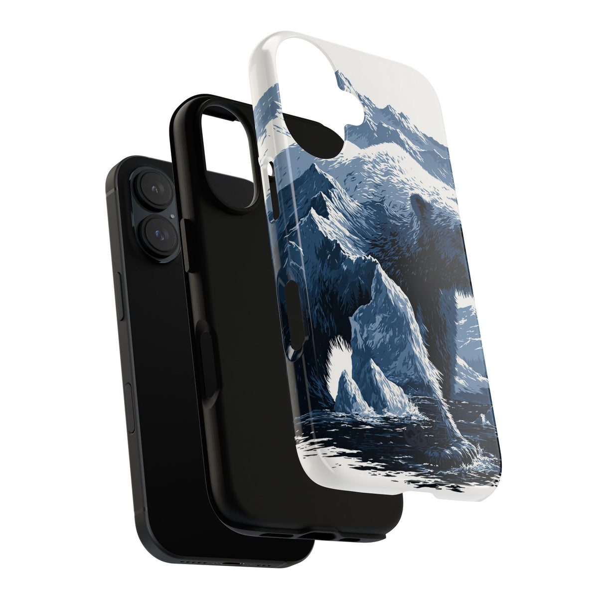 Fjord Summit Bear · Tough Phone Case for iPhone · Blue