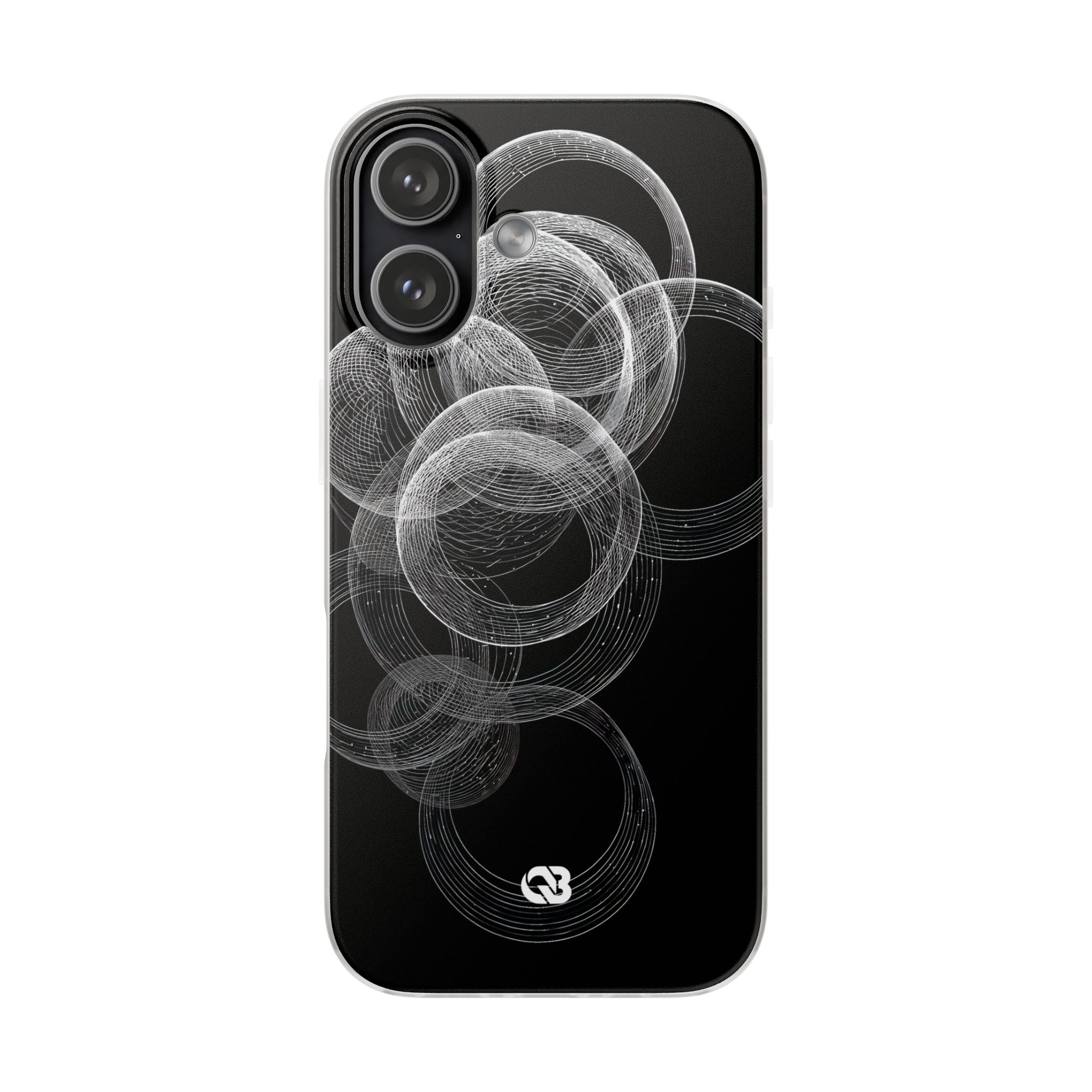 Black Lite Phone Case for iPhone - Kinetic Wireframe Orbit