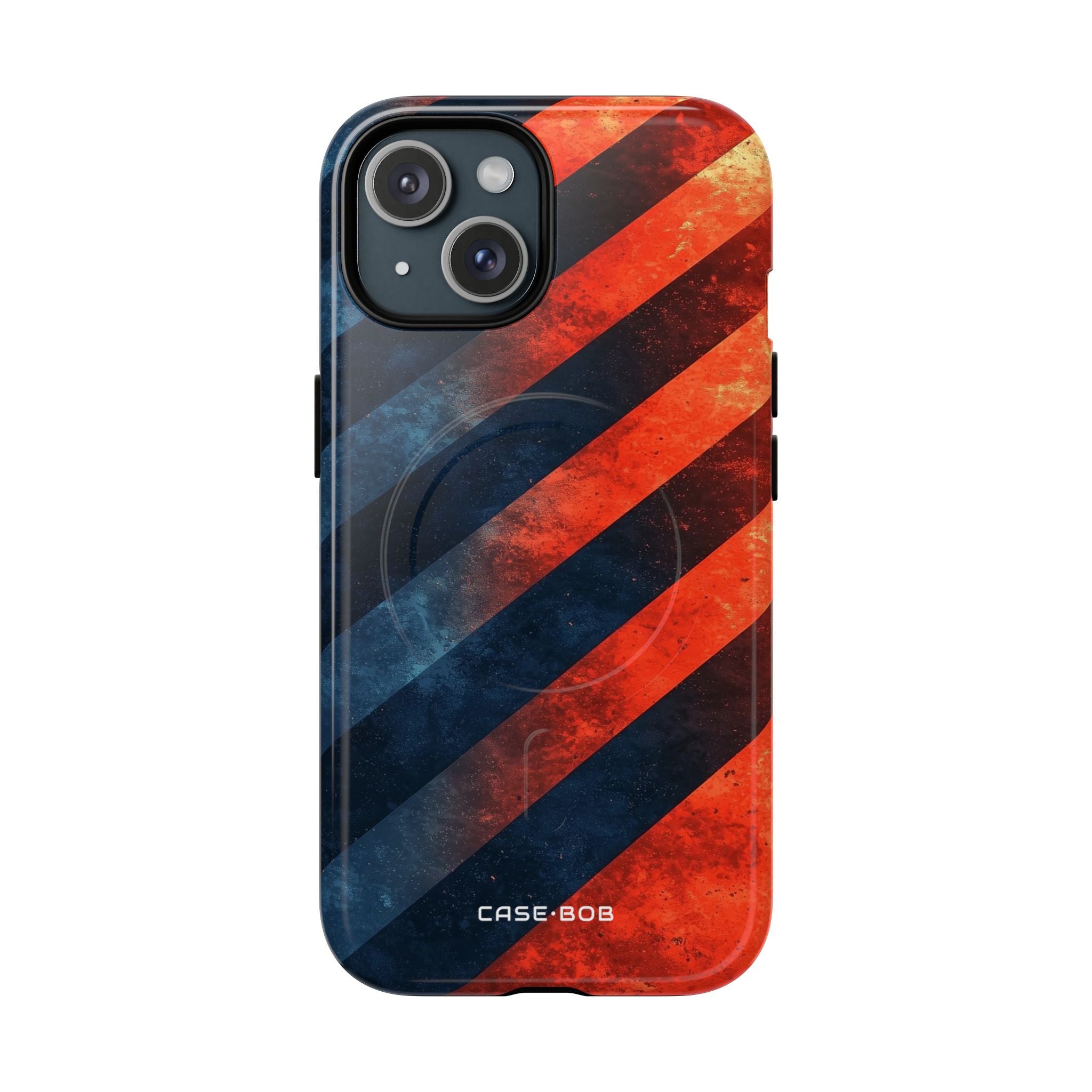 Diagonal Stripes Blaze iPhone 15 Case - Tough+
