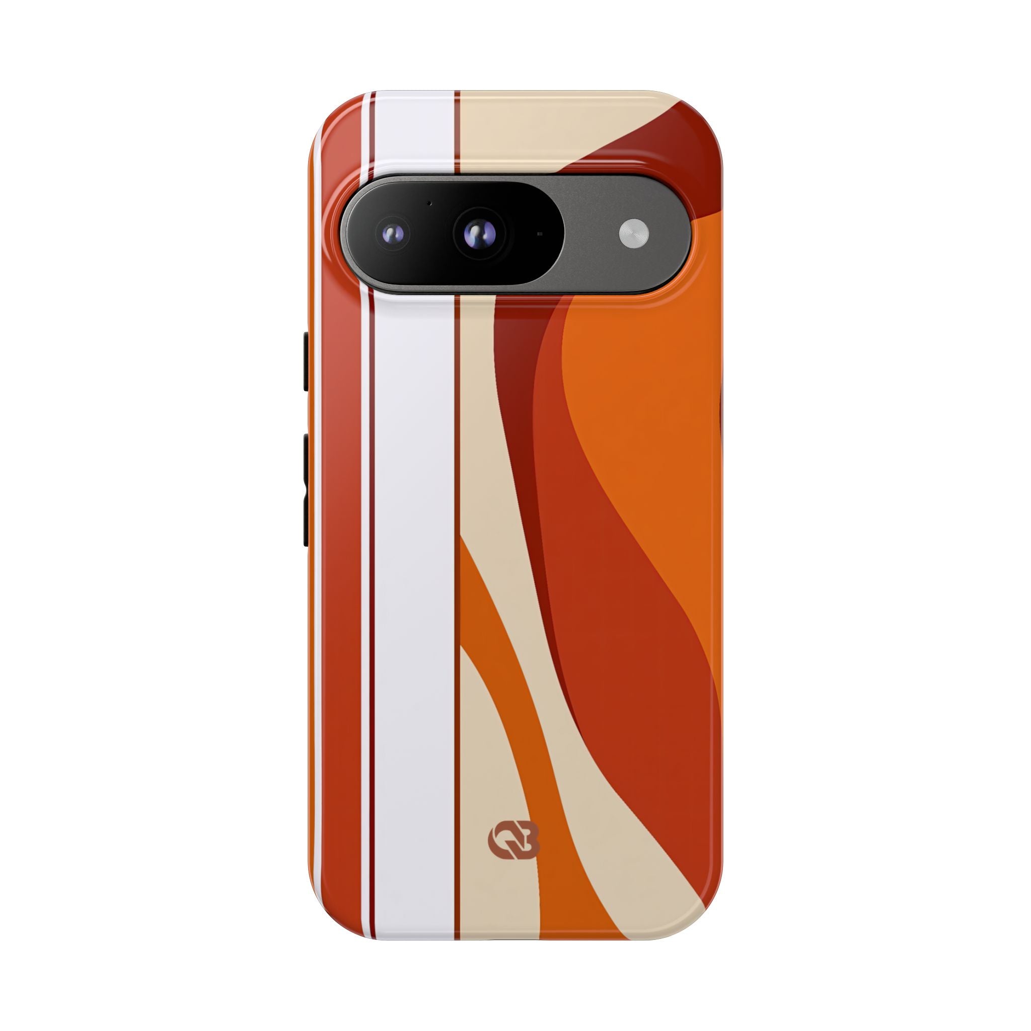 Orange Tough Phone Case for Google Pixel - Terracotta Metro Line