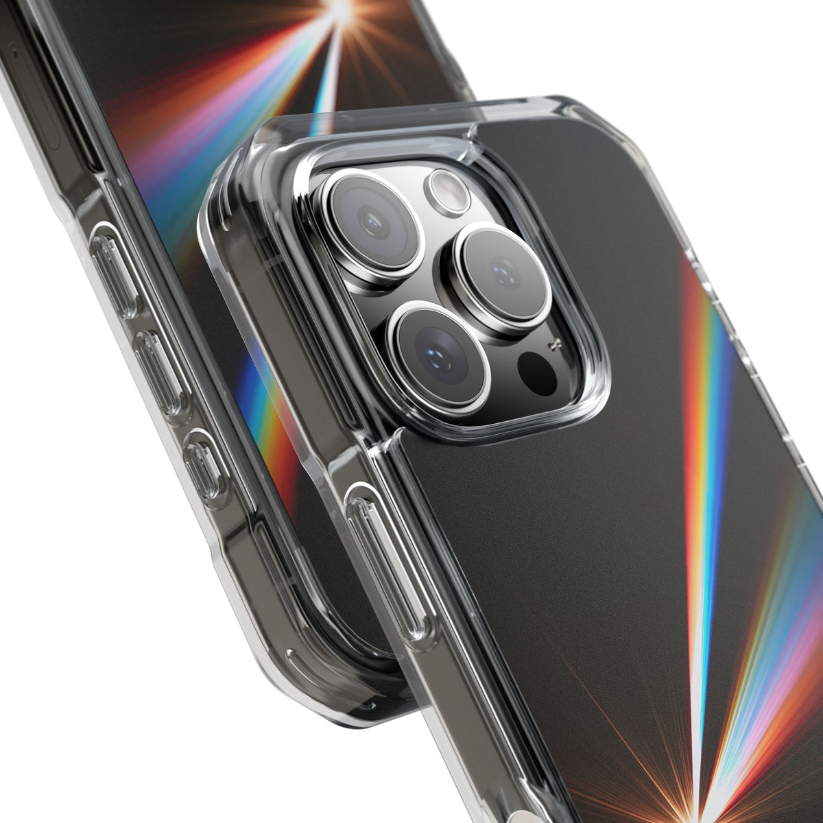 Spectral Refraction · Clear Impact Magnetic Phone Case for iPhone · Black