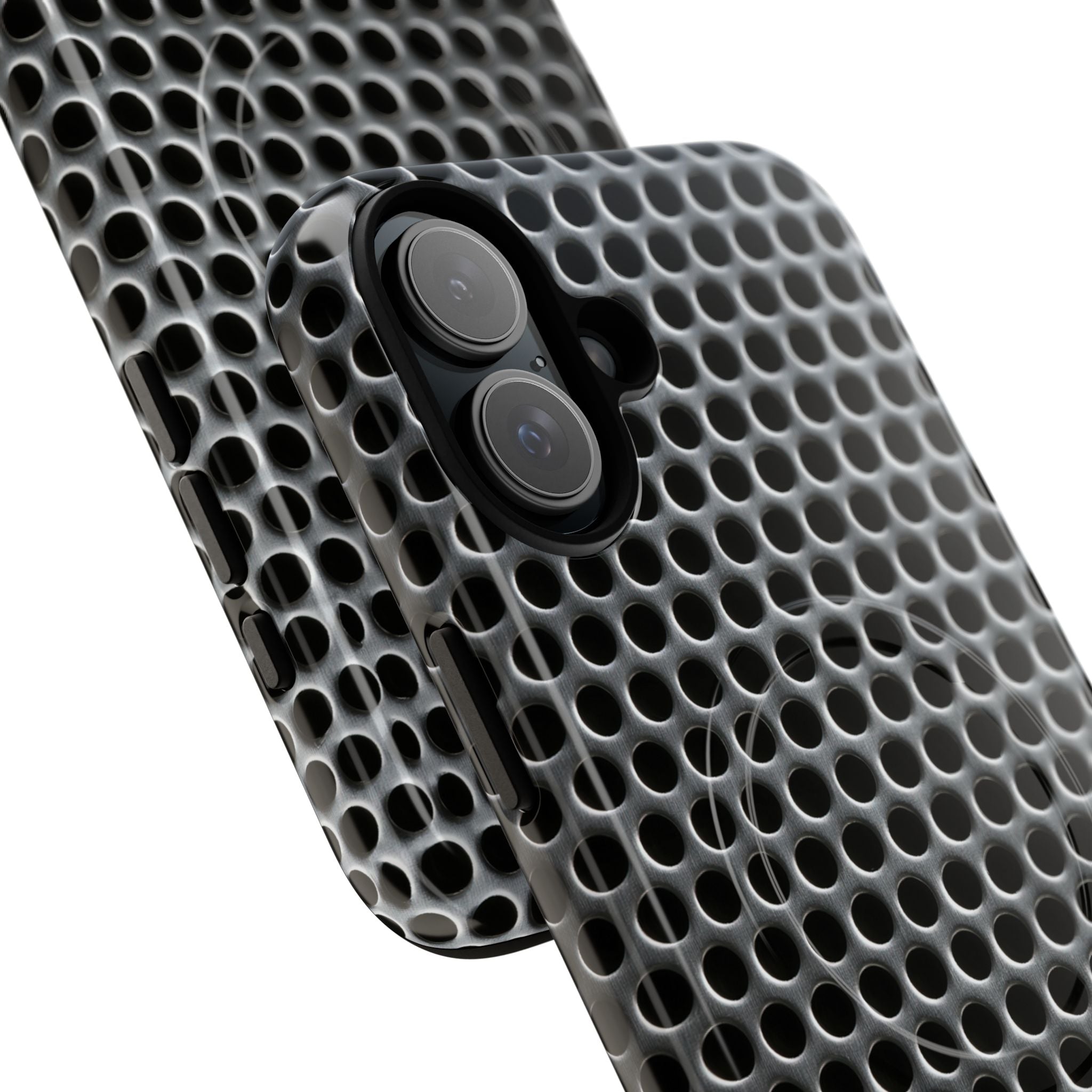Silver Tough 2.0 Magsafe Phone Case for iPhone - Brutalist Steel Mesh
