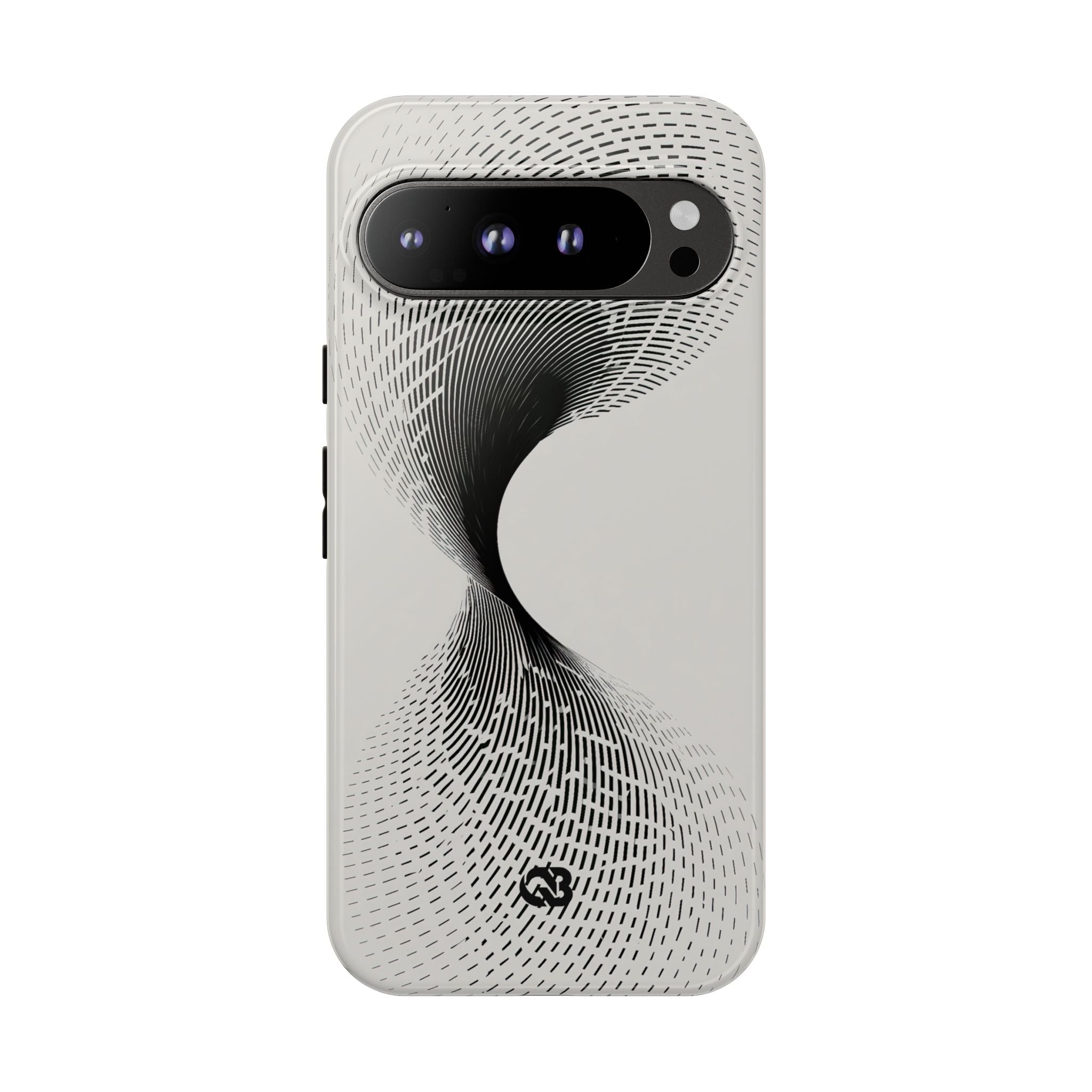 White Tough Phone Case for Google Pixel - Linear Torsion Grid