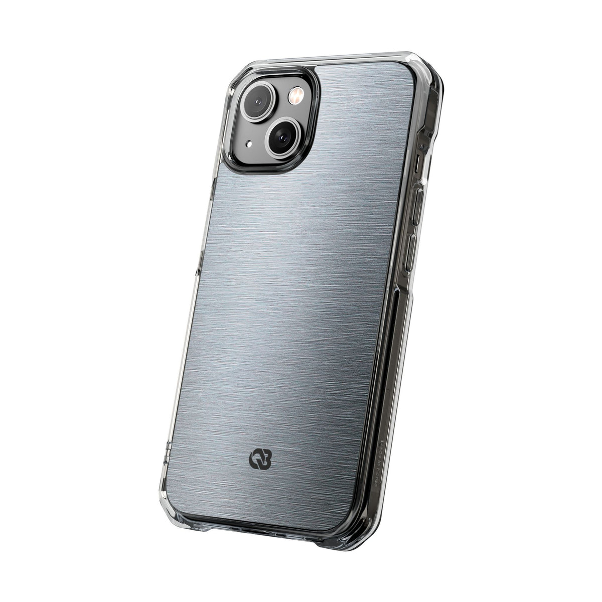 Brushed Aluminum · Clear Impact Magnetic Phone Case for iPhone · Silver