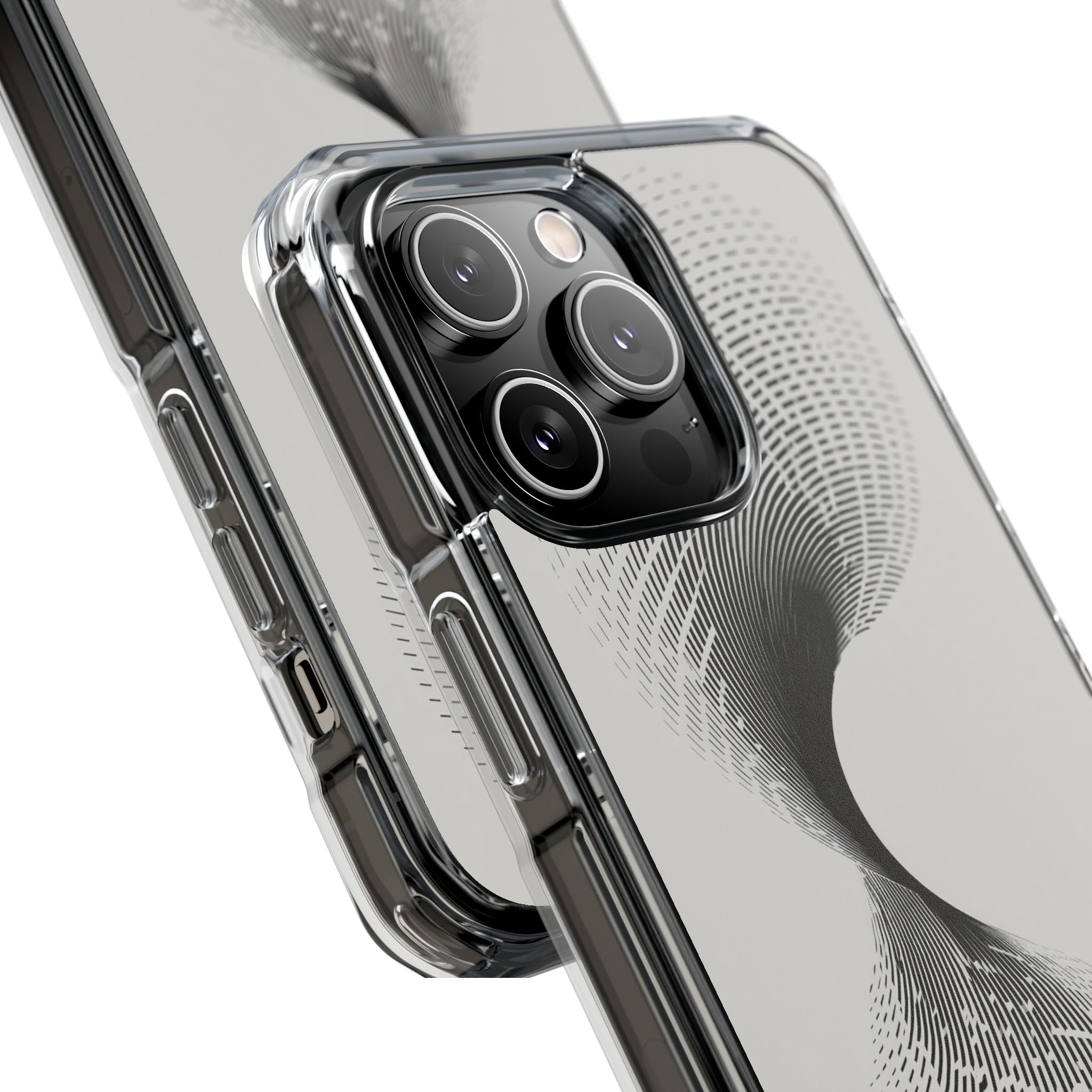 White Impact MagSafe Phone Case for iPhone - Linear Torsion Grid