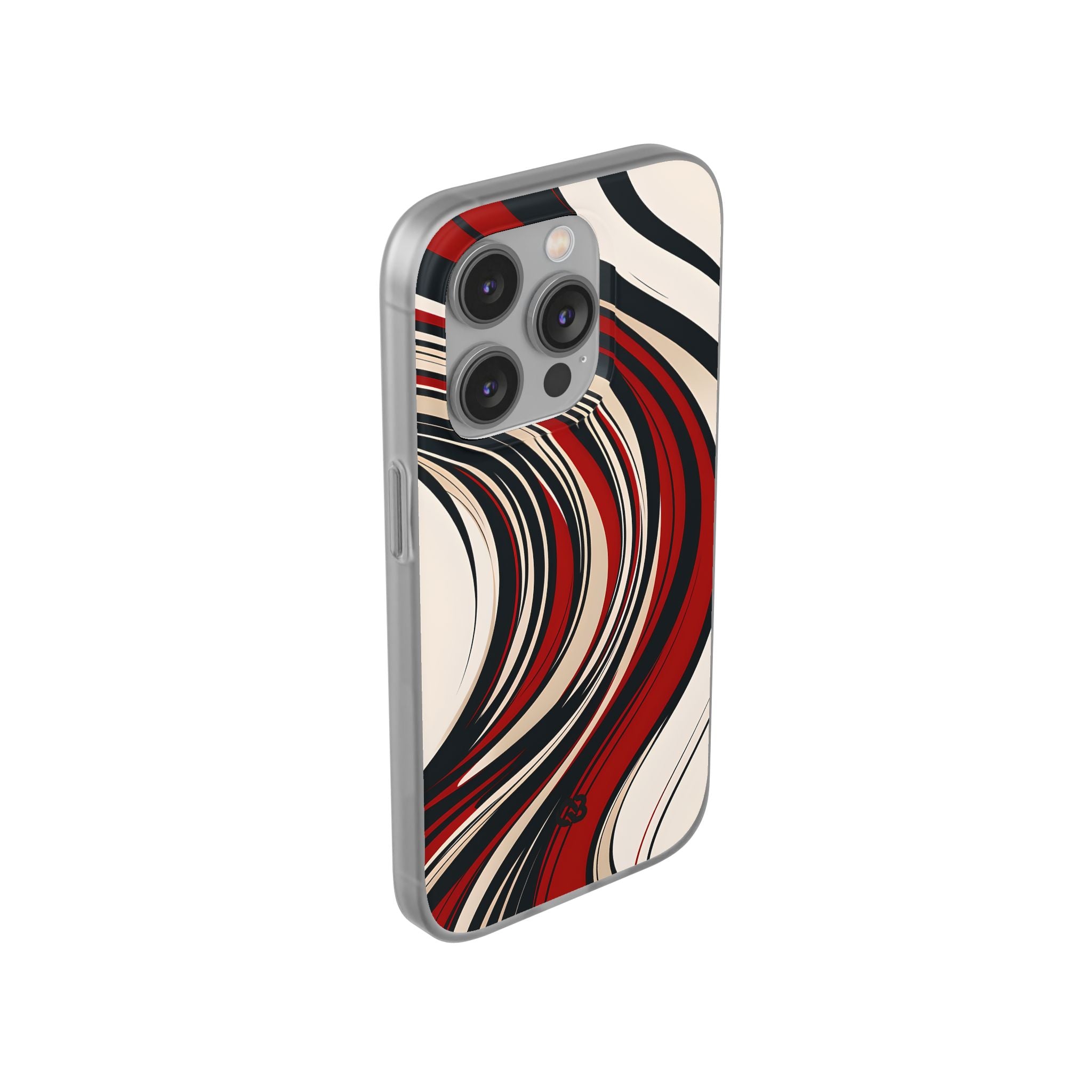 Crimson Flow Waves · Soft Phone Case for iPhone
