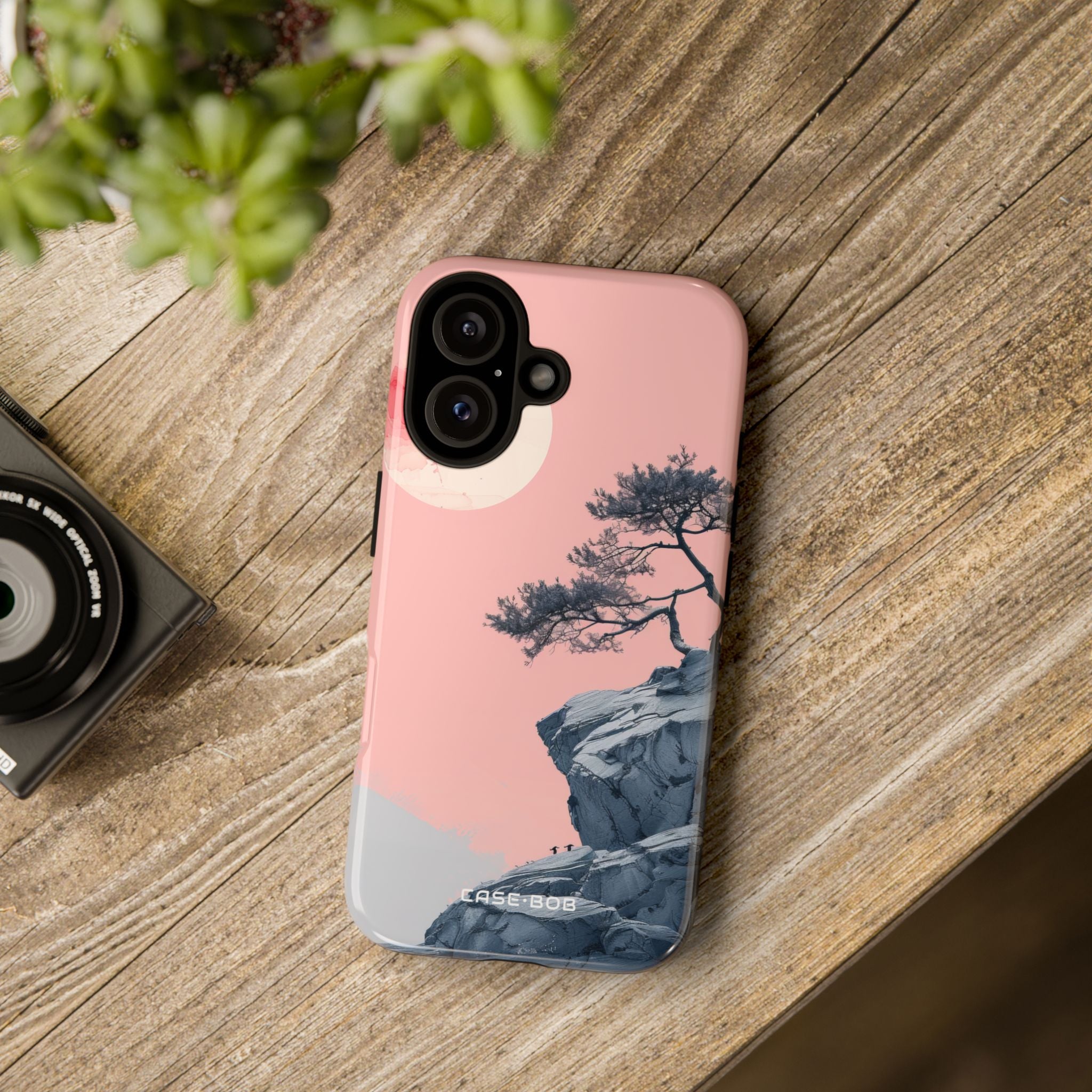 Crimson Moon Tree iPhone 16 Case - Tough