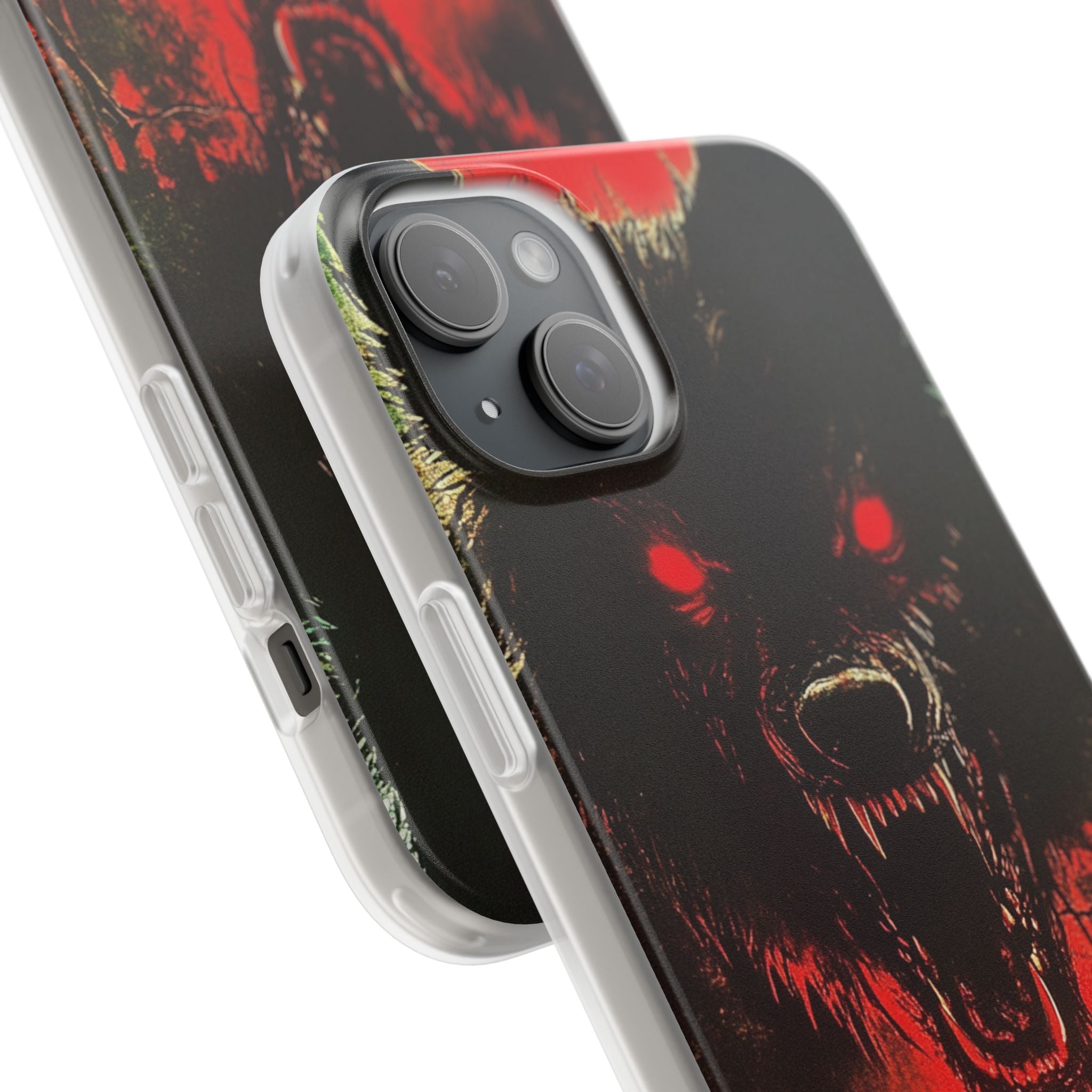 Crimson Wolf iPhone 15 Plus Cover - Blød
