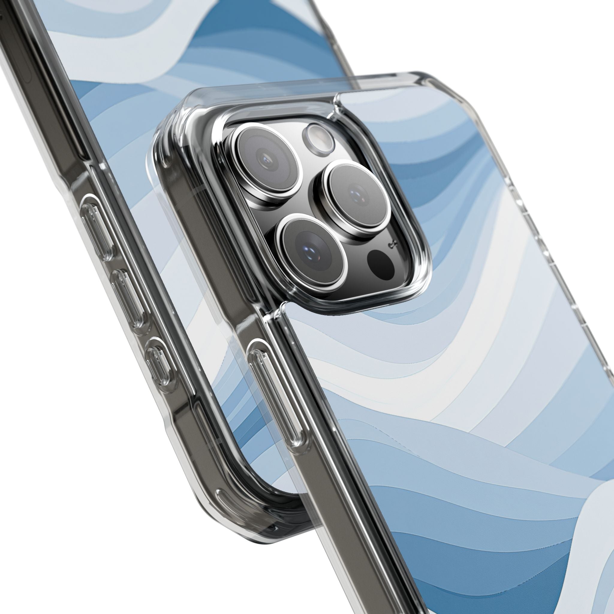 Blue Impact MagSafe Phone Case for iPhone - Glacial Indigo Flow