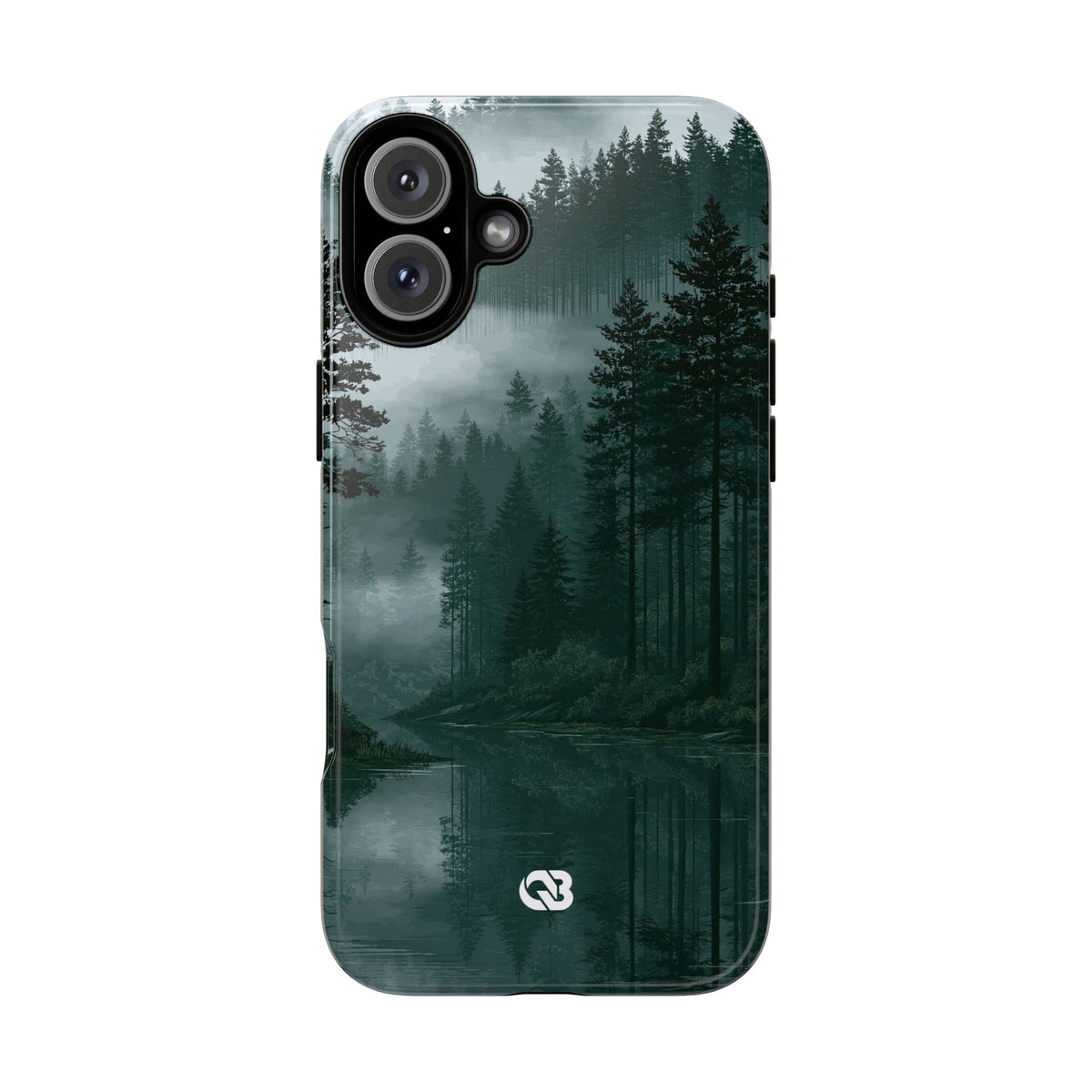 Misty Pine Reflections · Tough Phone Case for iPhone · Green