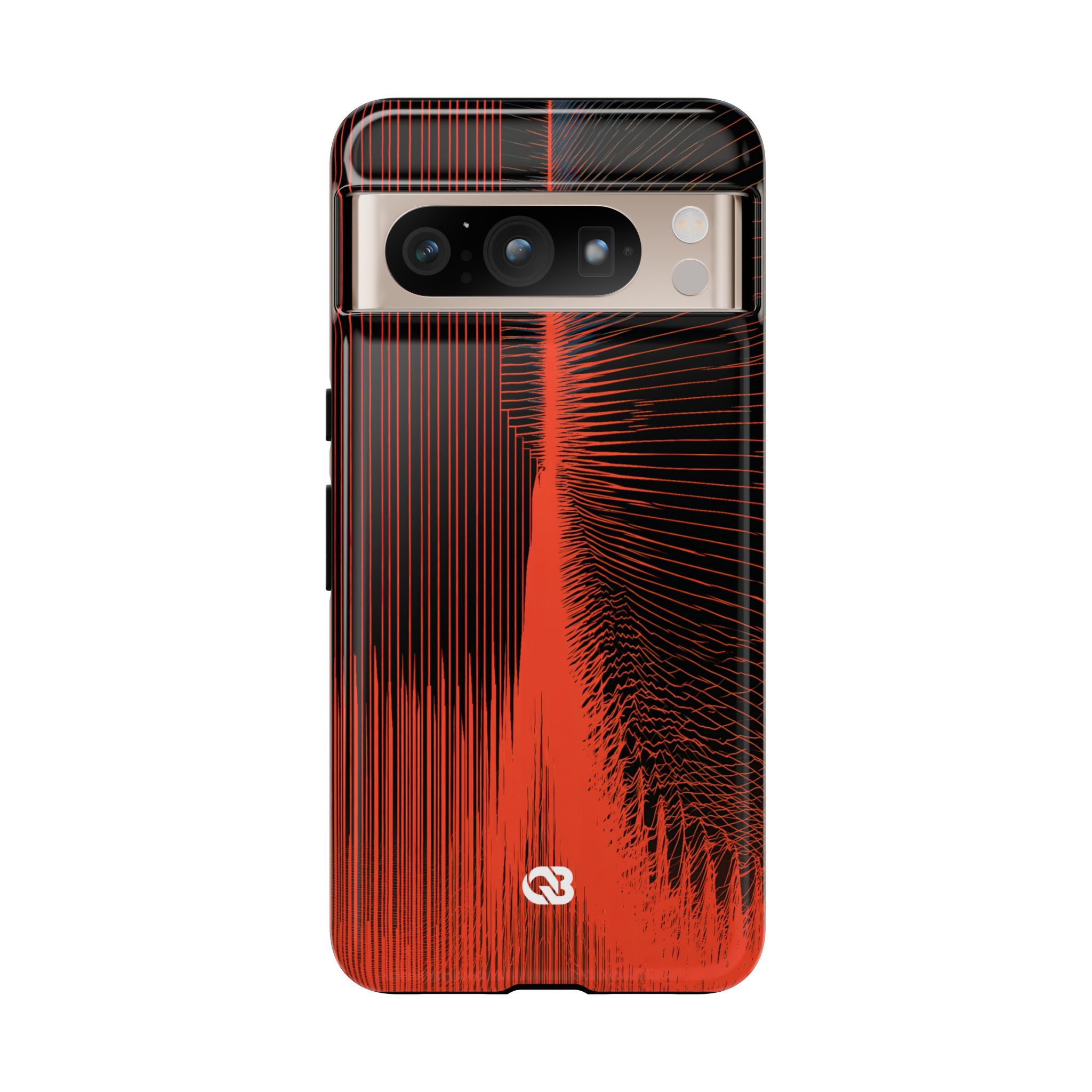 Red Tough Phone Case for Google Pixel - Crimson Frequency Pulse