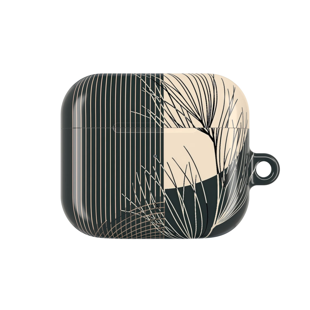 Botanical Crescent Linework · Hard Case for AirPods & AirPods Pro · Green