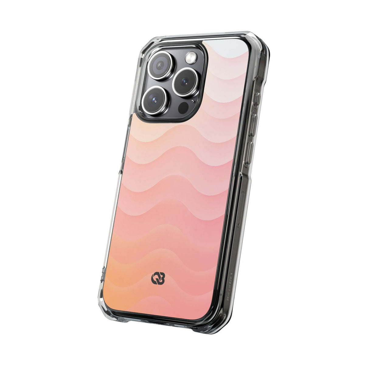 Blush Horizon Waves · Clear Impact Magnetic Phone Case for iPhone · Pink