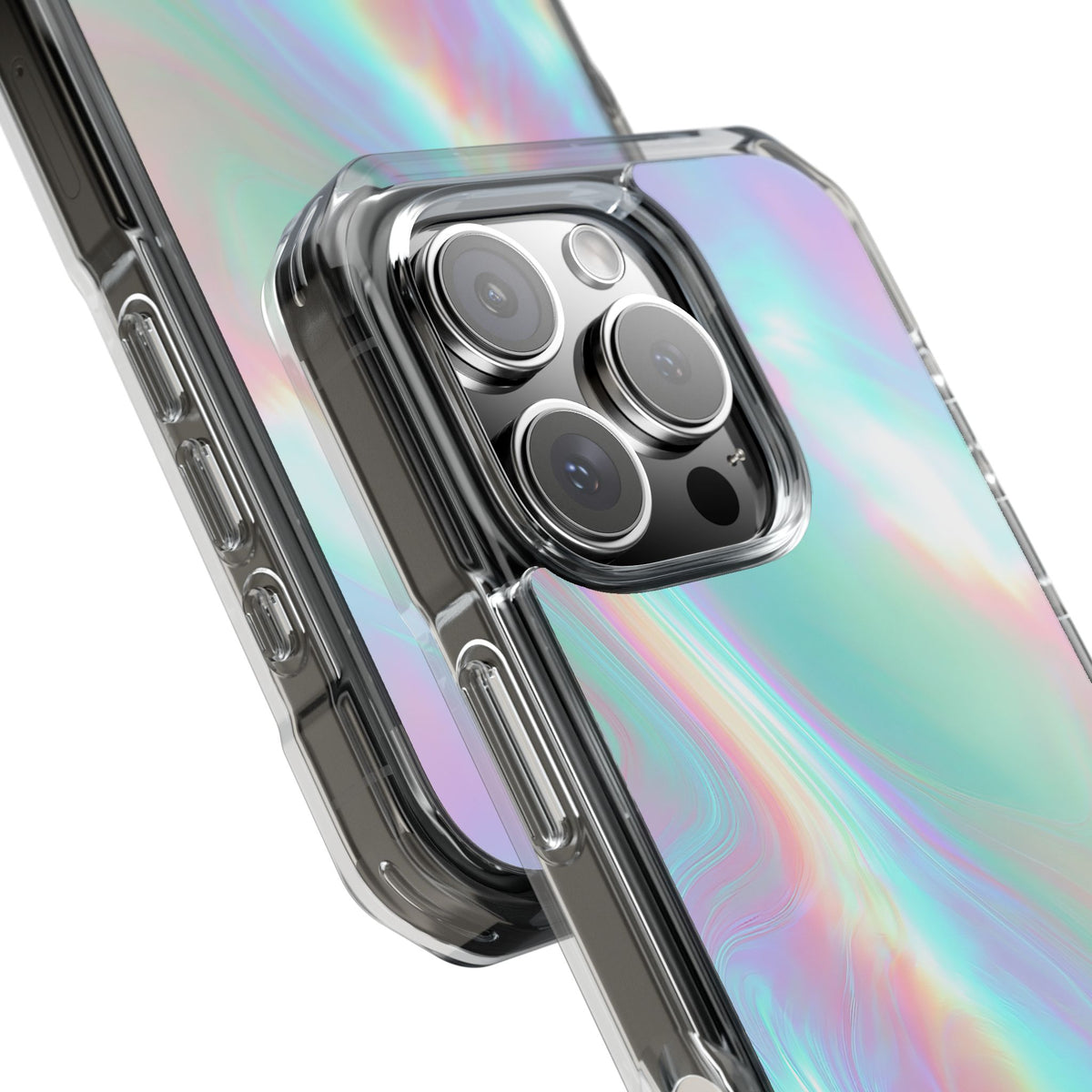 Prismatic Liquid Light · Clear Impact Magnetic Phone Case for iPhone · Teal