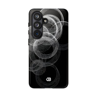 Black Tough Phone Case for Samsung - Kinetic Wireframe Orbit