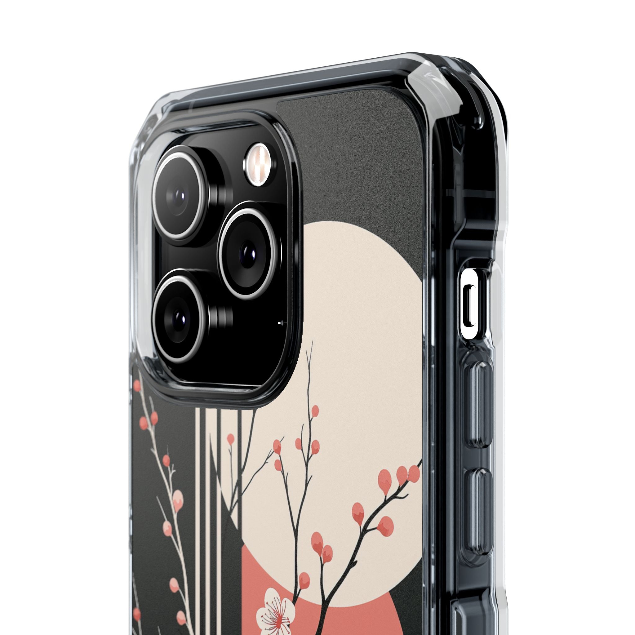 Black Impact MagSafe Phone Case for iPhone - Kyoto Midnight Blossom