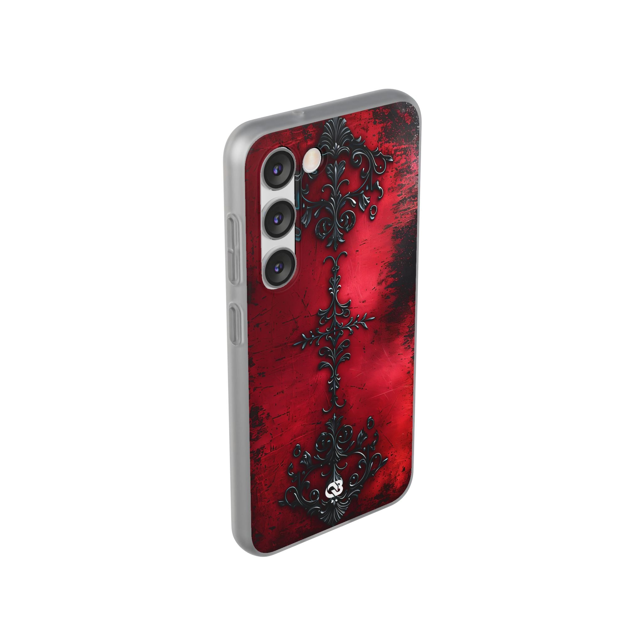 Crimson Gothic Filigree · Soft Phone Case for Samsung