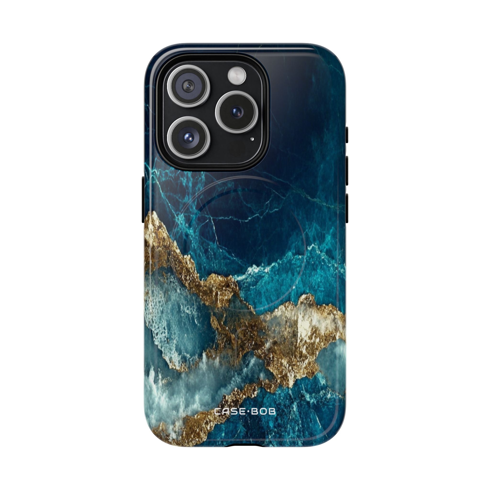 Gezacktes Gold Split iPhone 15 Pro Case - Tough+