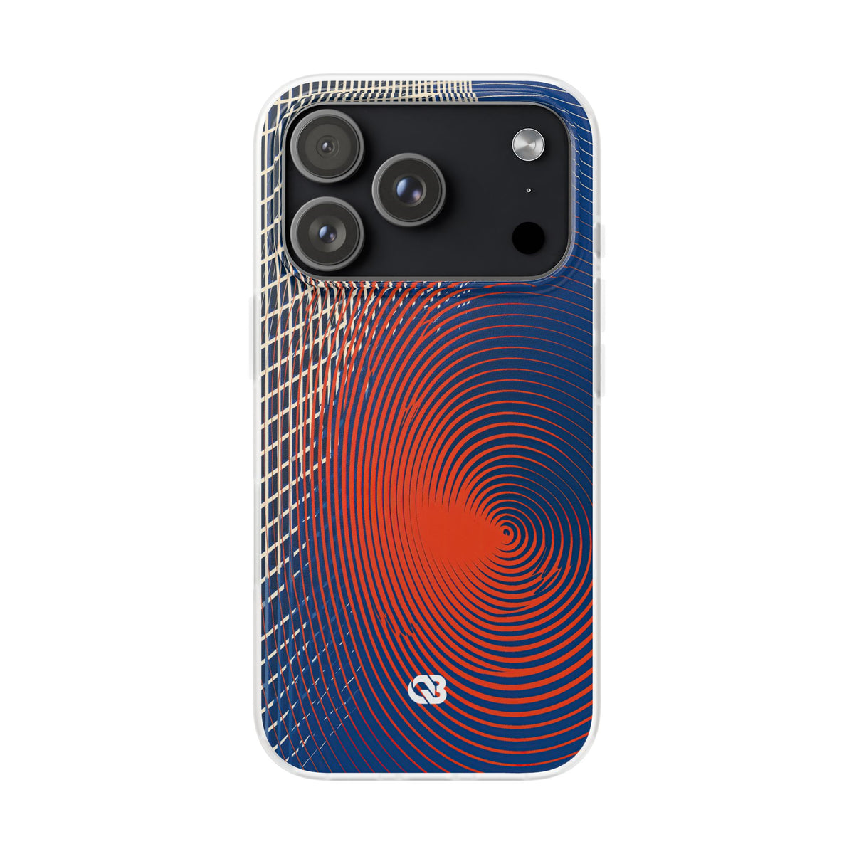 Blue Lite Phone Case for iPhone - Orange Orbit Grid