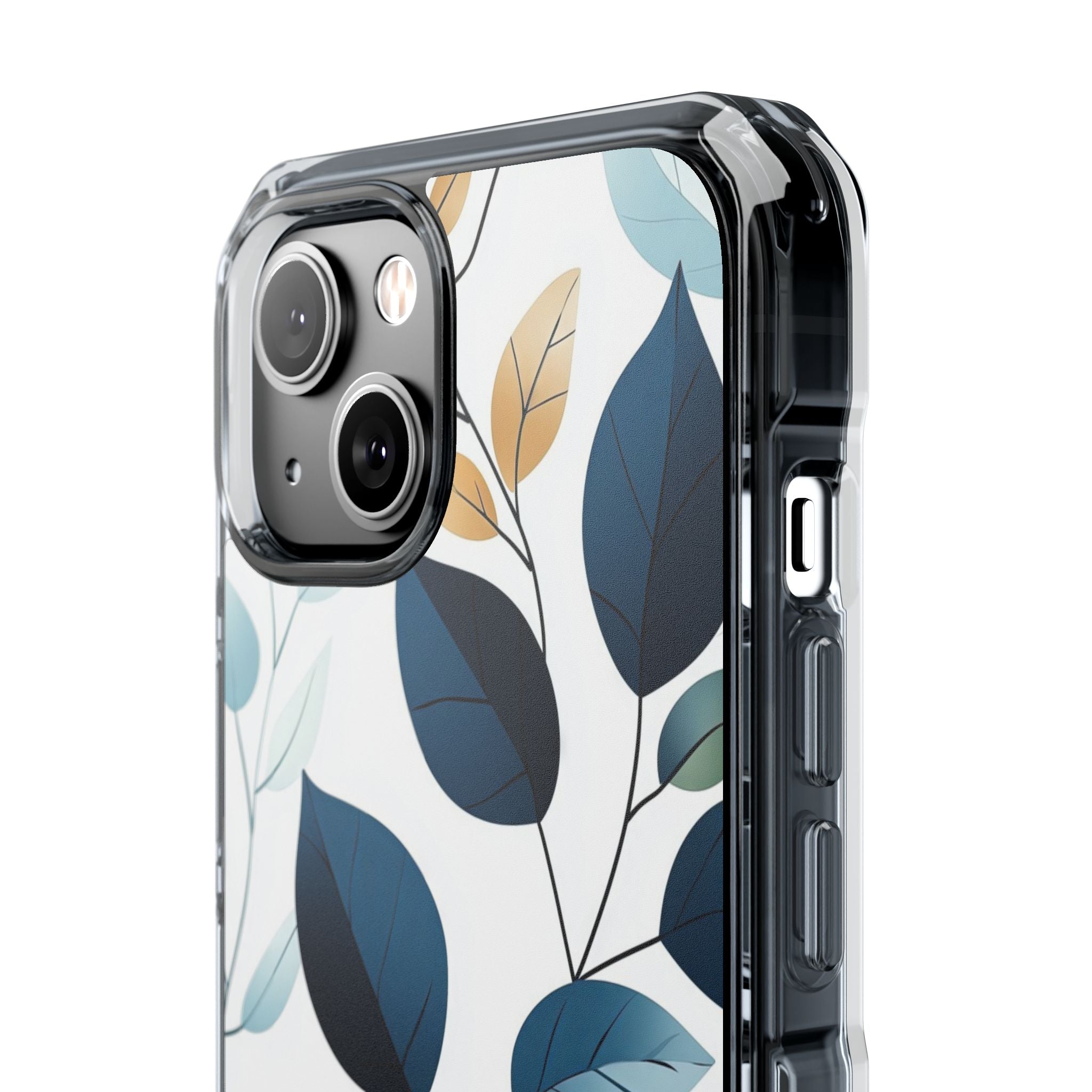Navy Leaf Veins iPhone 14 Case - Impact