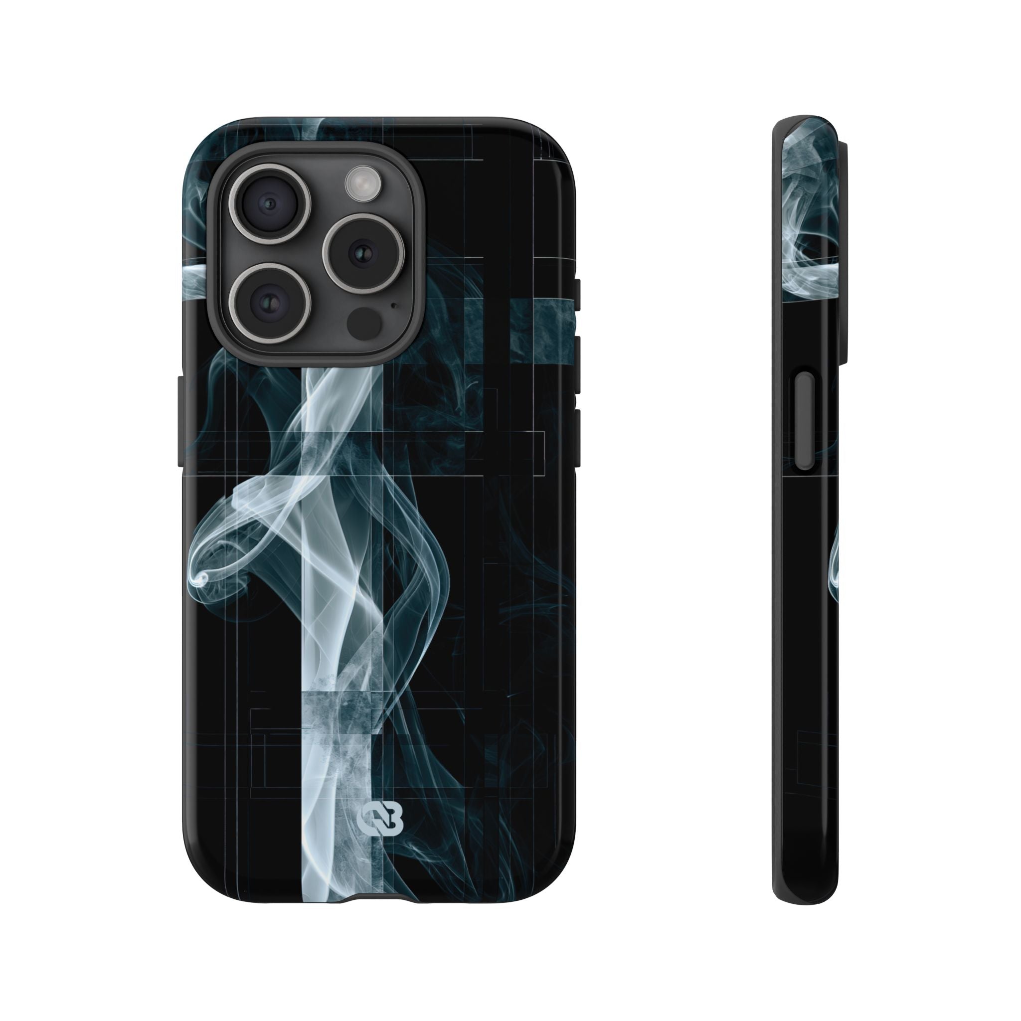 Black Tough Phone Case for iPhone - Arctic Vapor Grid