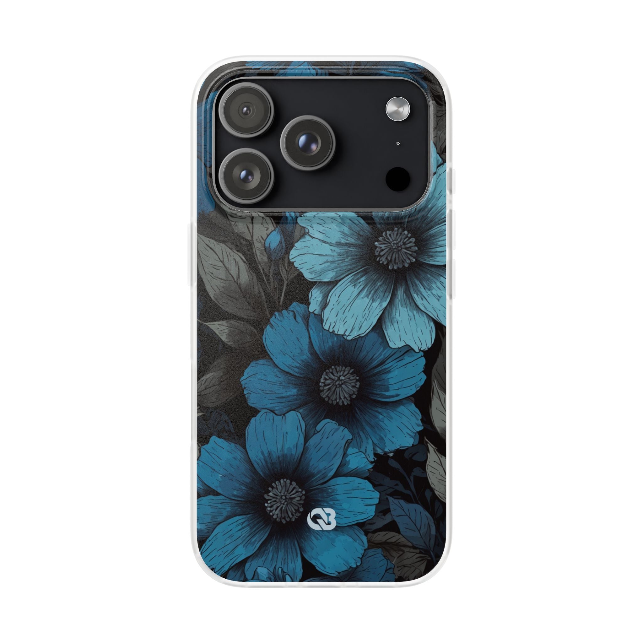 Obsidian Blue Petals · Soft Phone Case for iPhone