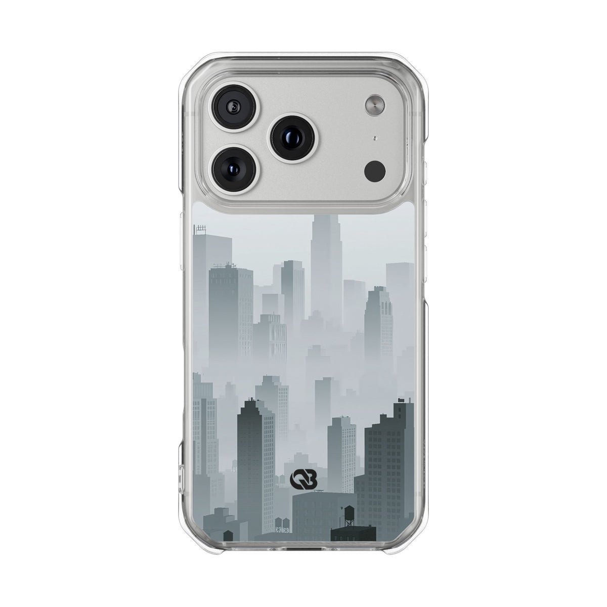 Grey Impact MagSafe Phone Case for iPhone - Steel Mist Skyline