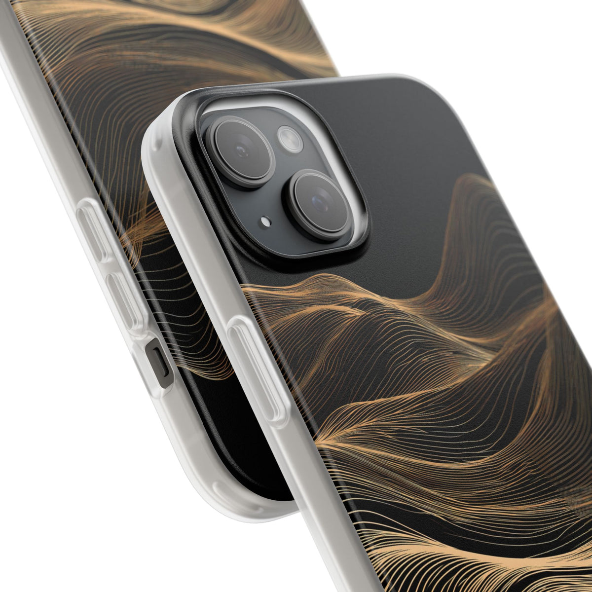 Black Lite Phone Case for iPhone - Copper Topo Ridge