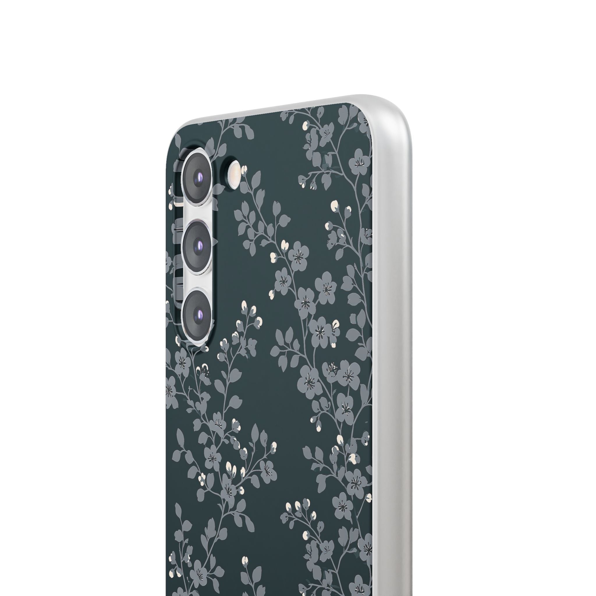 Black Lite Phone Case for Samsung - Midnight Slate Blossom
