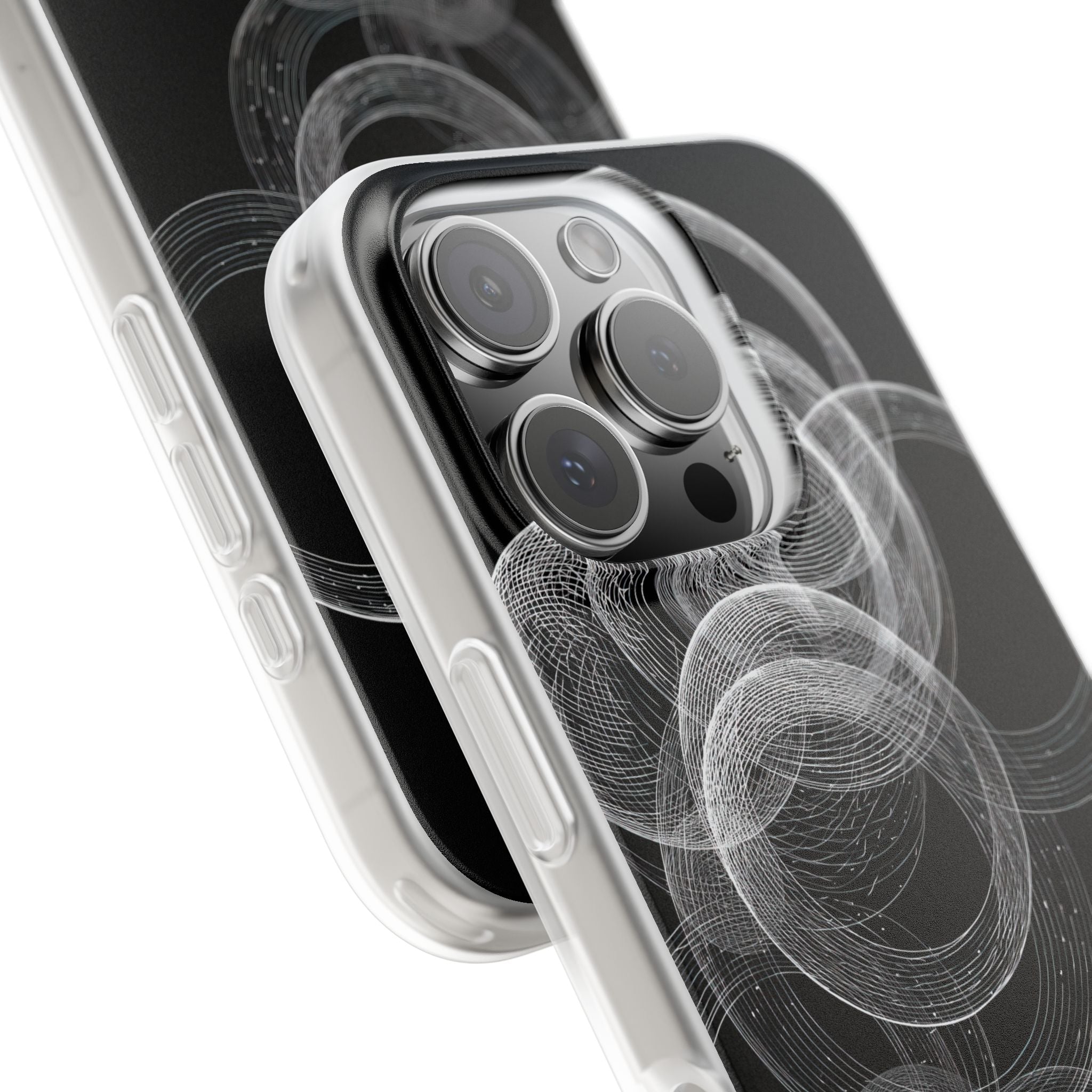 Black Lite Phone Case for iPhone - Kinetic Wireframe Orbit
