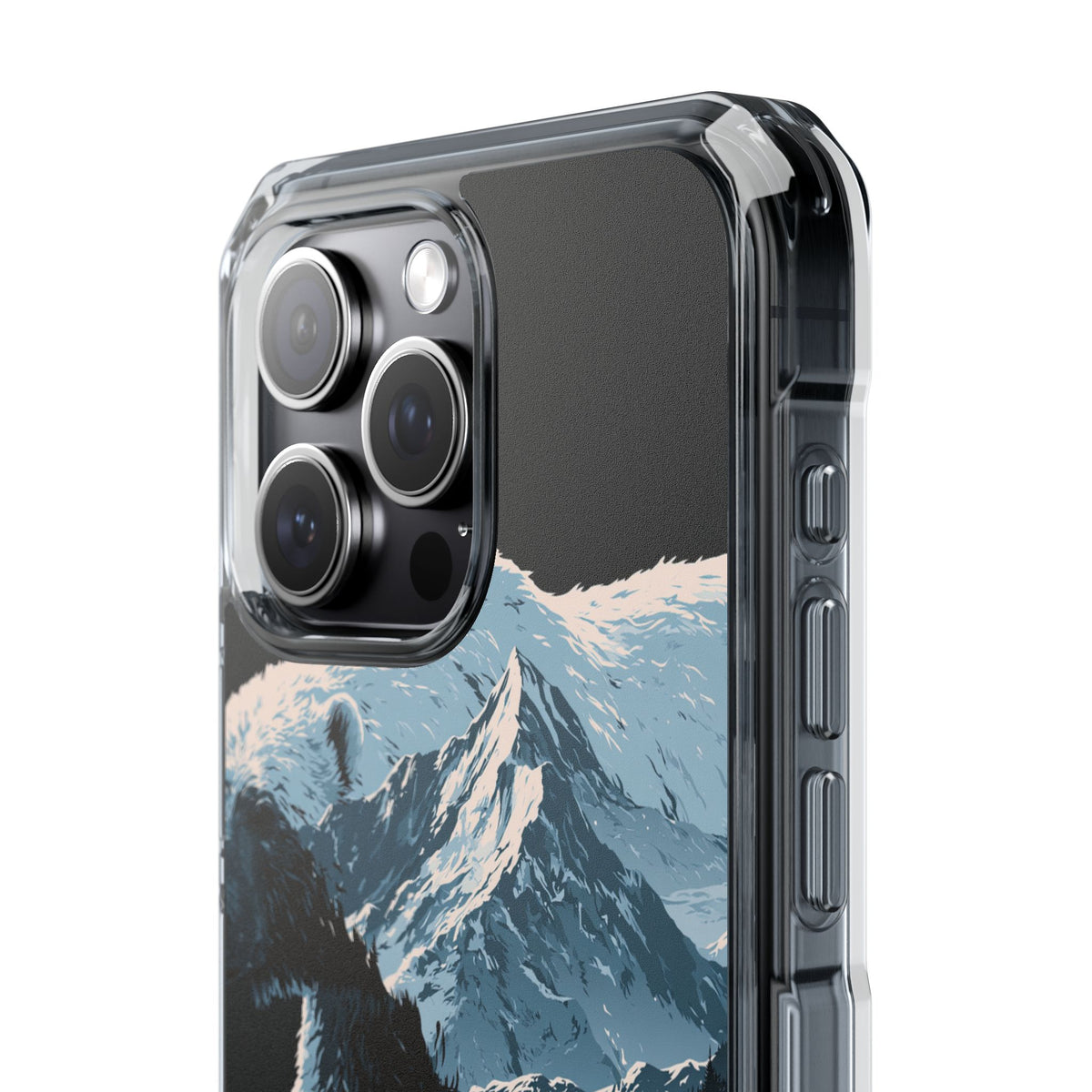 Nordic Arctic Bear · Clear Impact Magnetic Phone Case for iPhone · Black