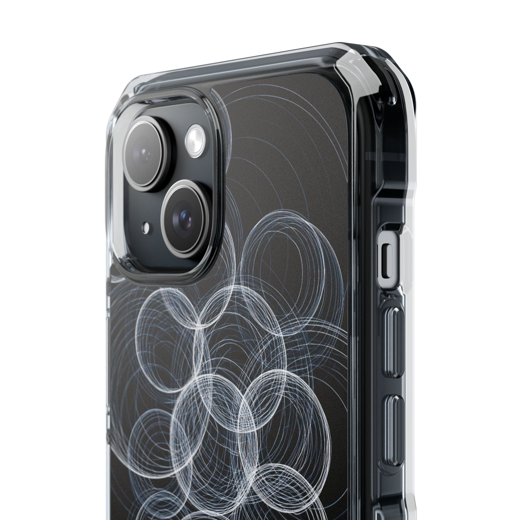 Black Impact MagSafe Phone Case for iPhone - Frosted Ring Matrix