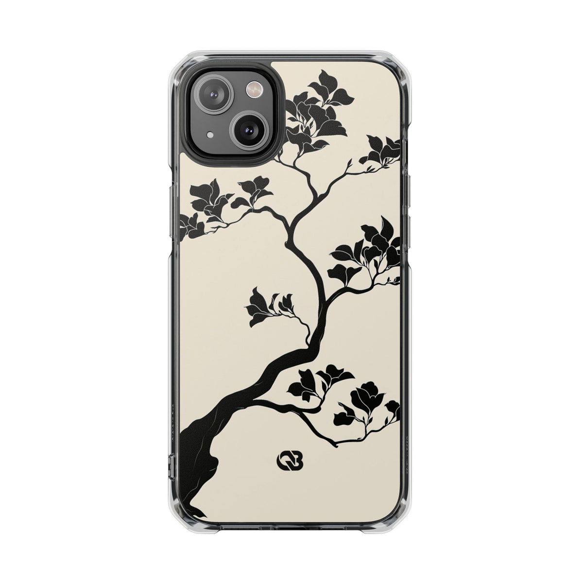 Ebony Magnolia · Clear Impact Magnetic Phone Case for iPhone · Beige