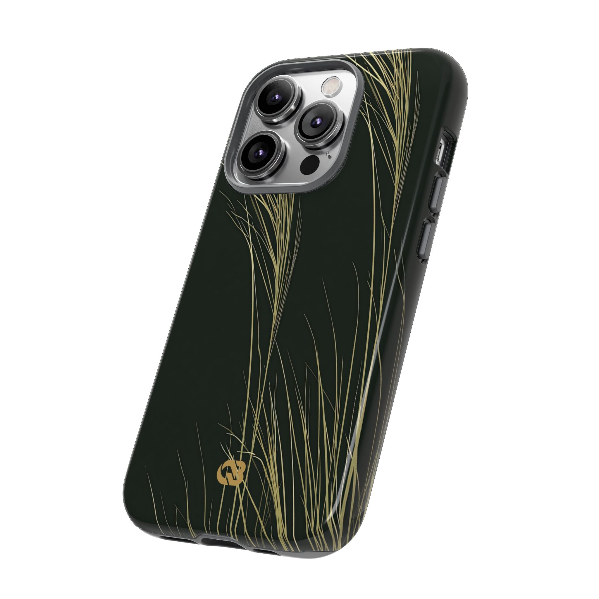 Green Tough Phone Case for iPhone - Midnight Gilded Grass