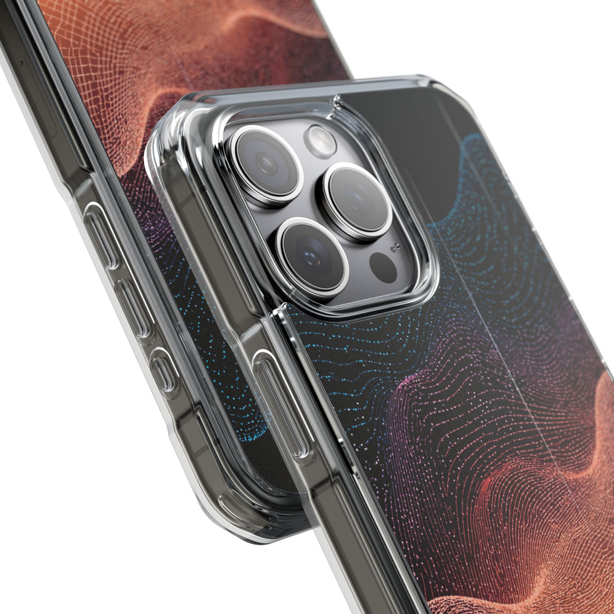 Spectral Elevation · Clear Impact Magnetic Phone Case for iPhone · Orange