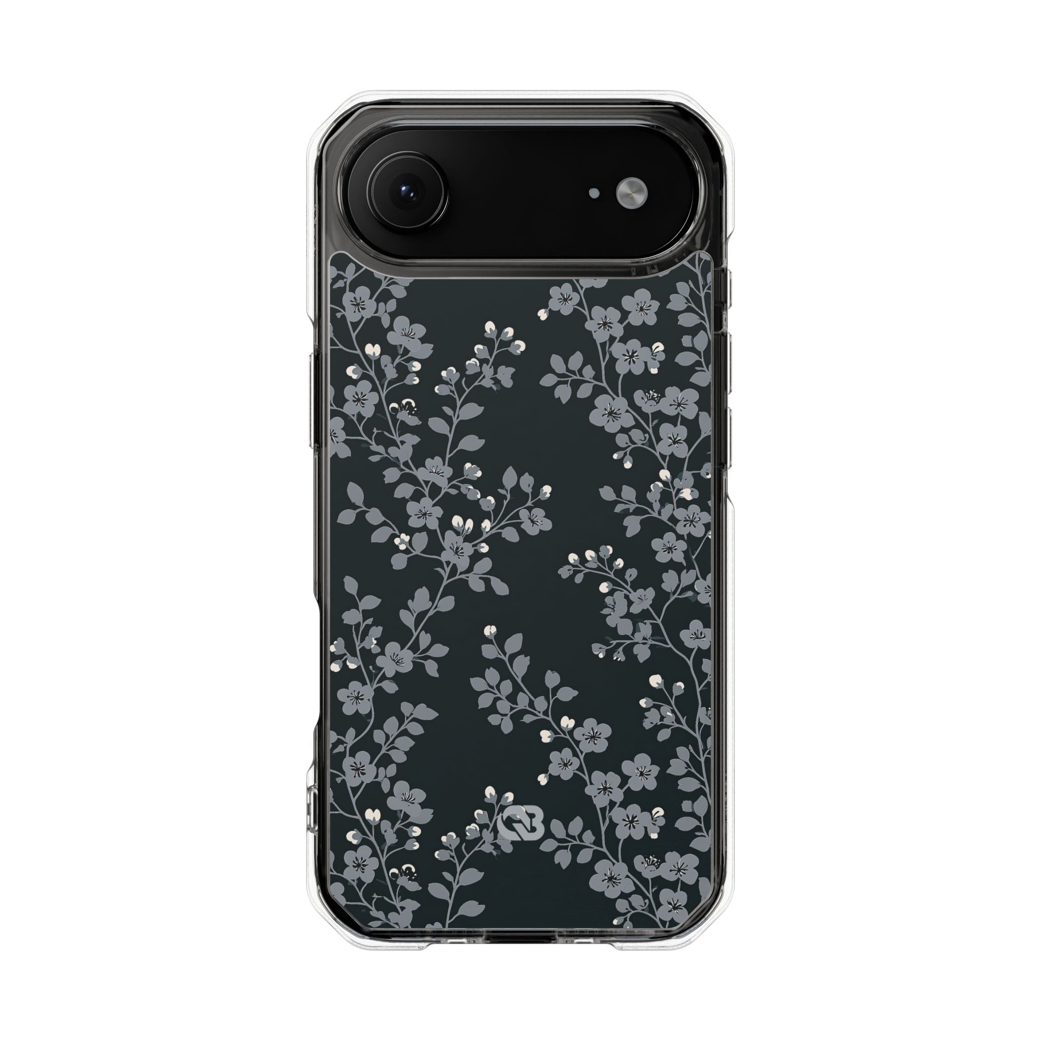 Black Impact MagSafe Phone Case for iPhone - Midnight Slate Blossom