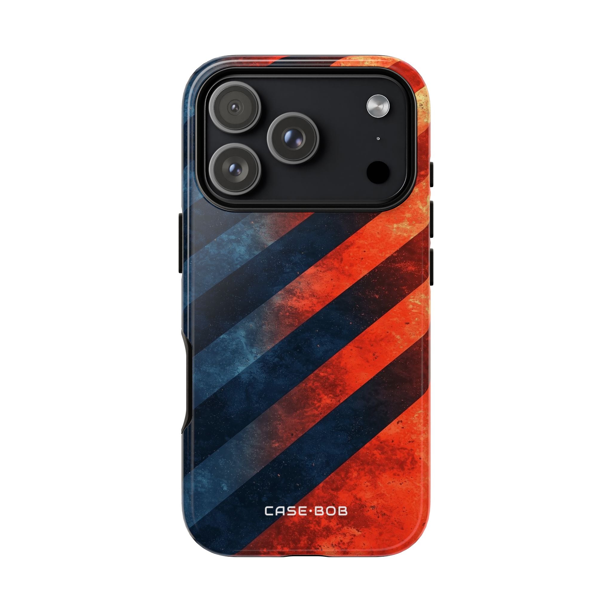 Diagonal Stripes Blaze iPhone 17 Pro Case - Tough - CASE•BOB