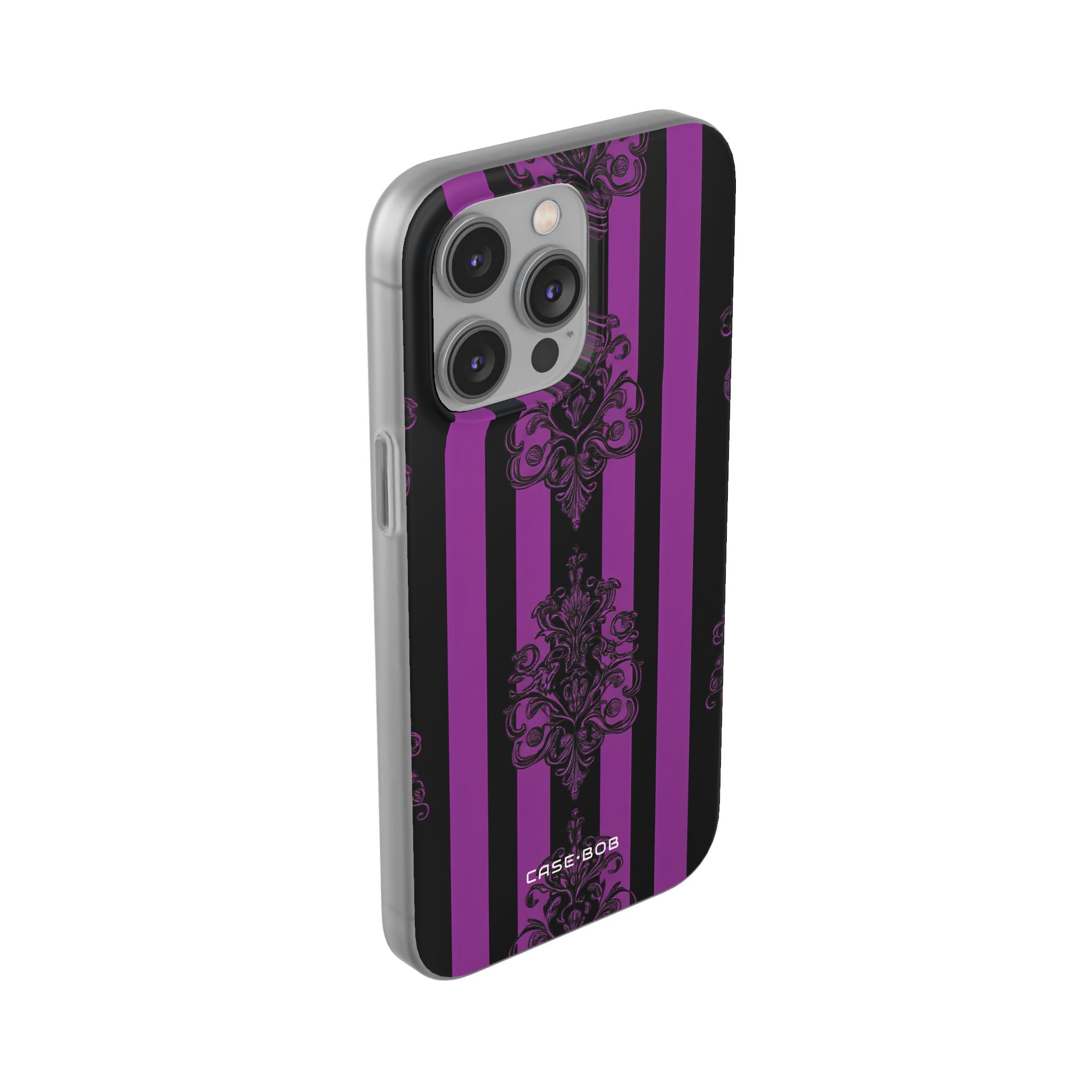 Damask Elegance Purple iPhone 14 Pro Max -pehmeä suojakotelo