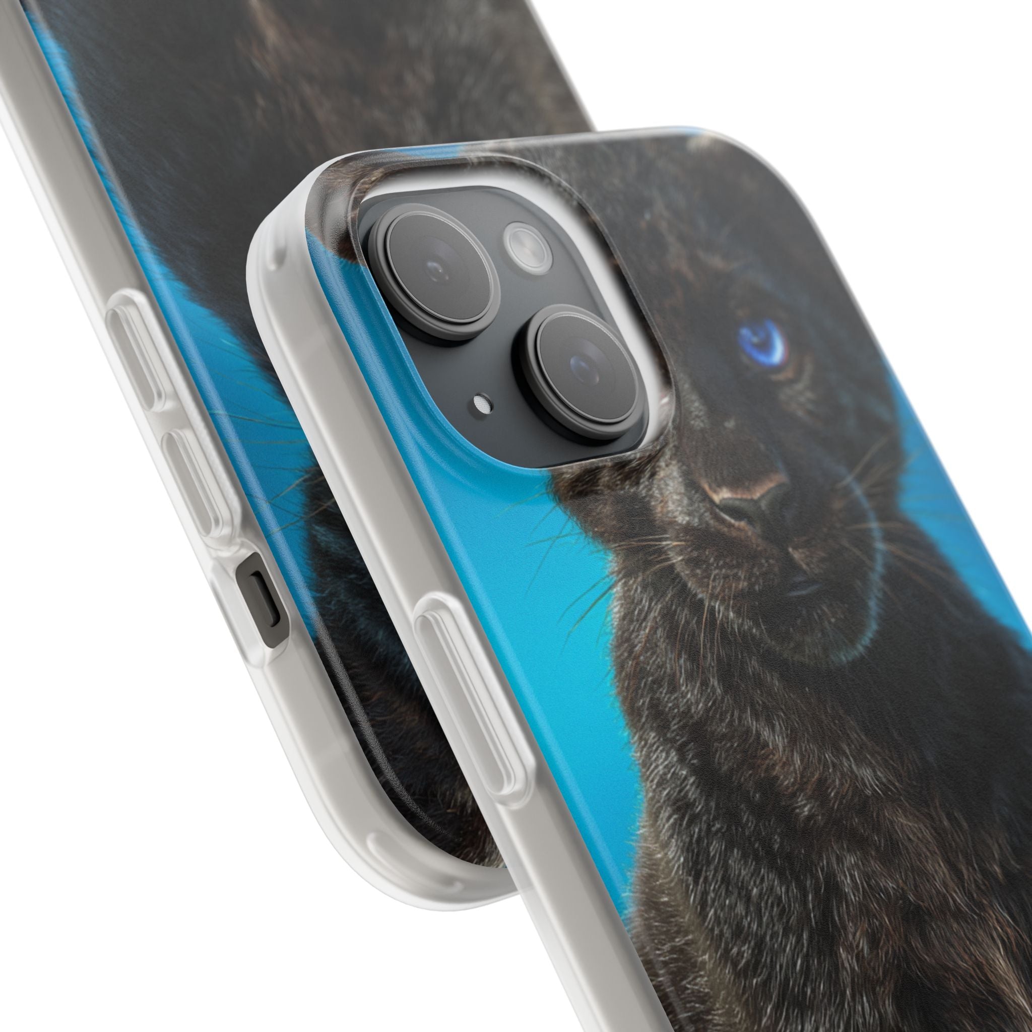 Sapphire Gaze Panther · Soft Phone Case for iPhone