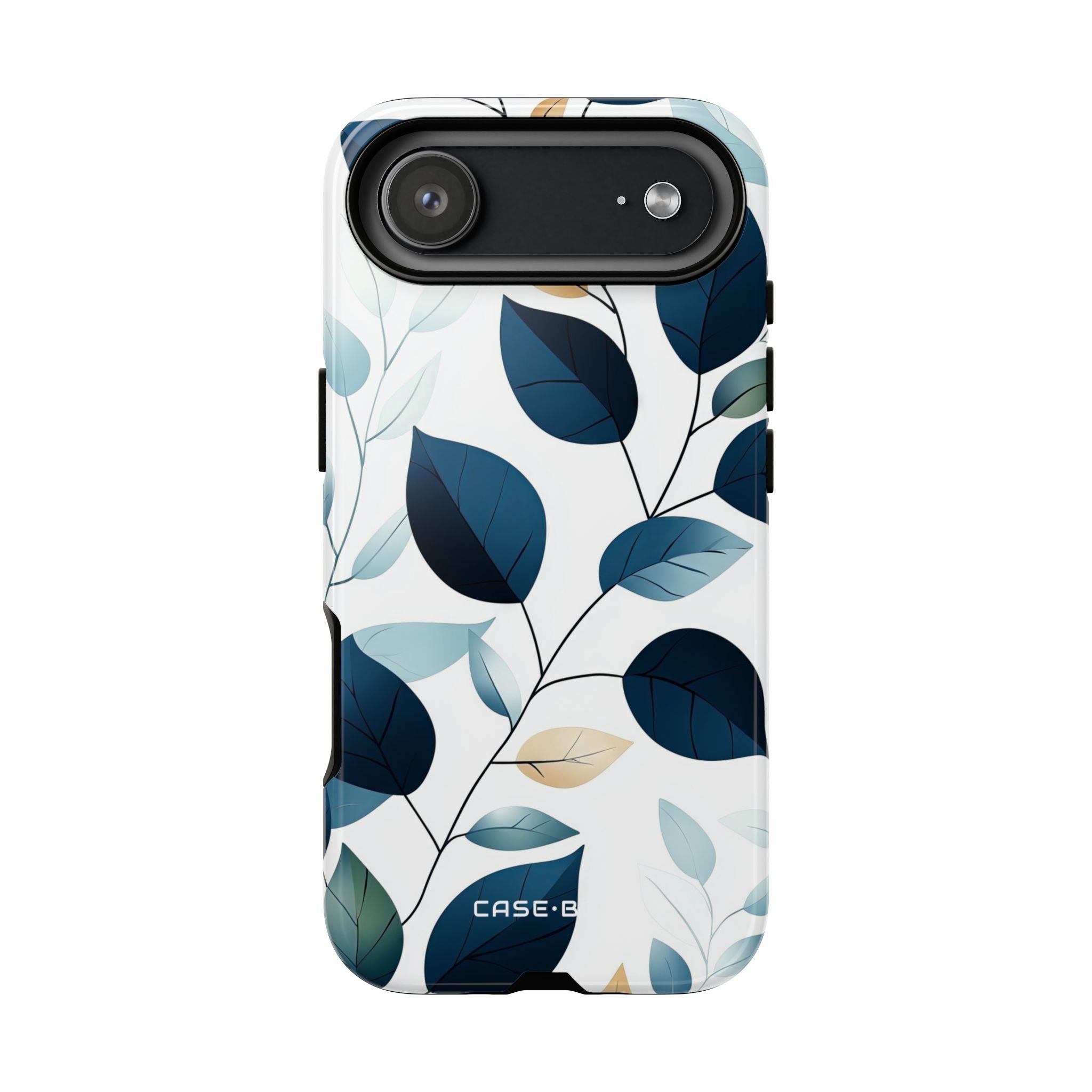 Navy Leaf Veins iPhone 17 Air Case - Tough - CASE•BOB