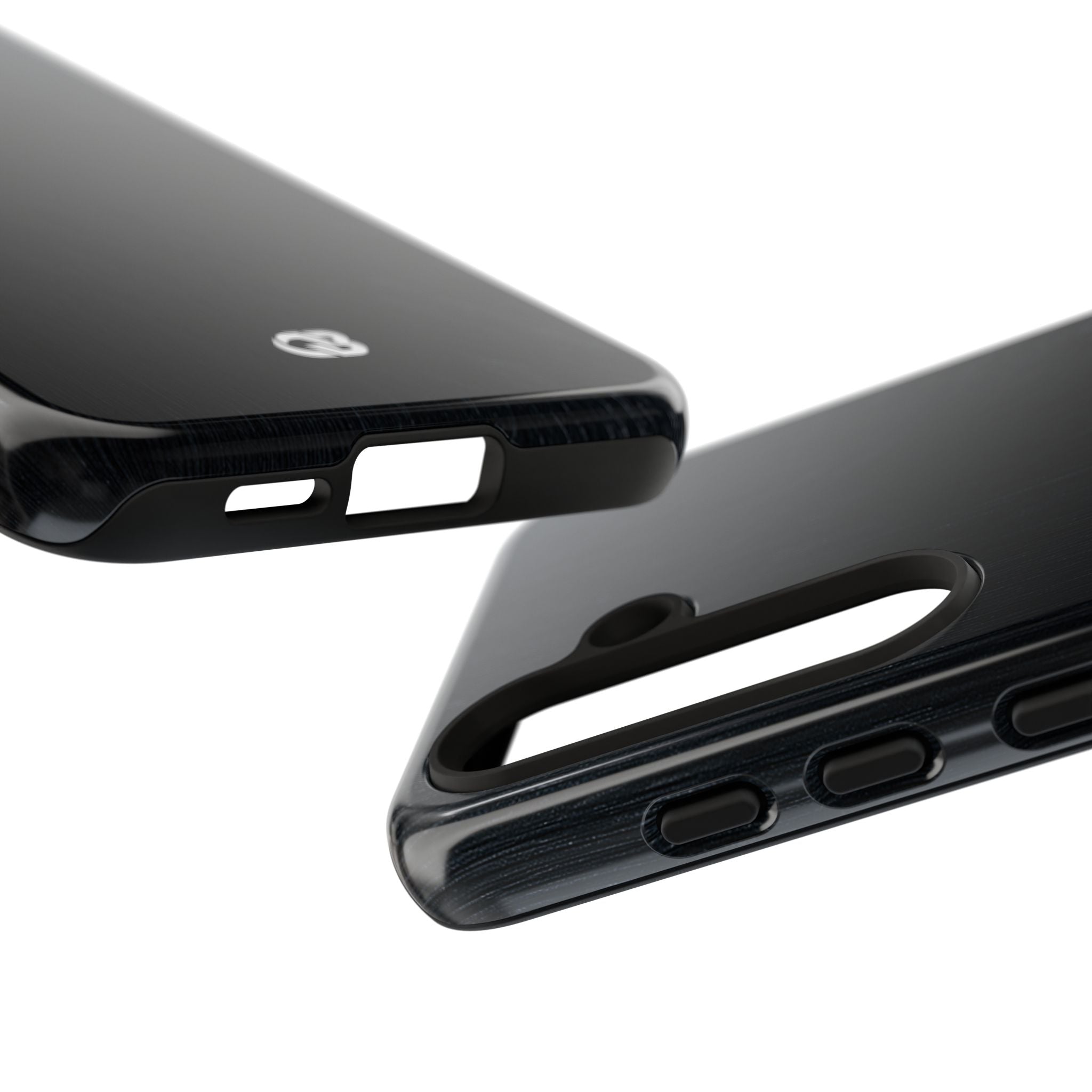 Black Tough Phone Case for Samsung - Midnight Brushed Grain