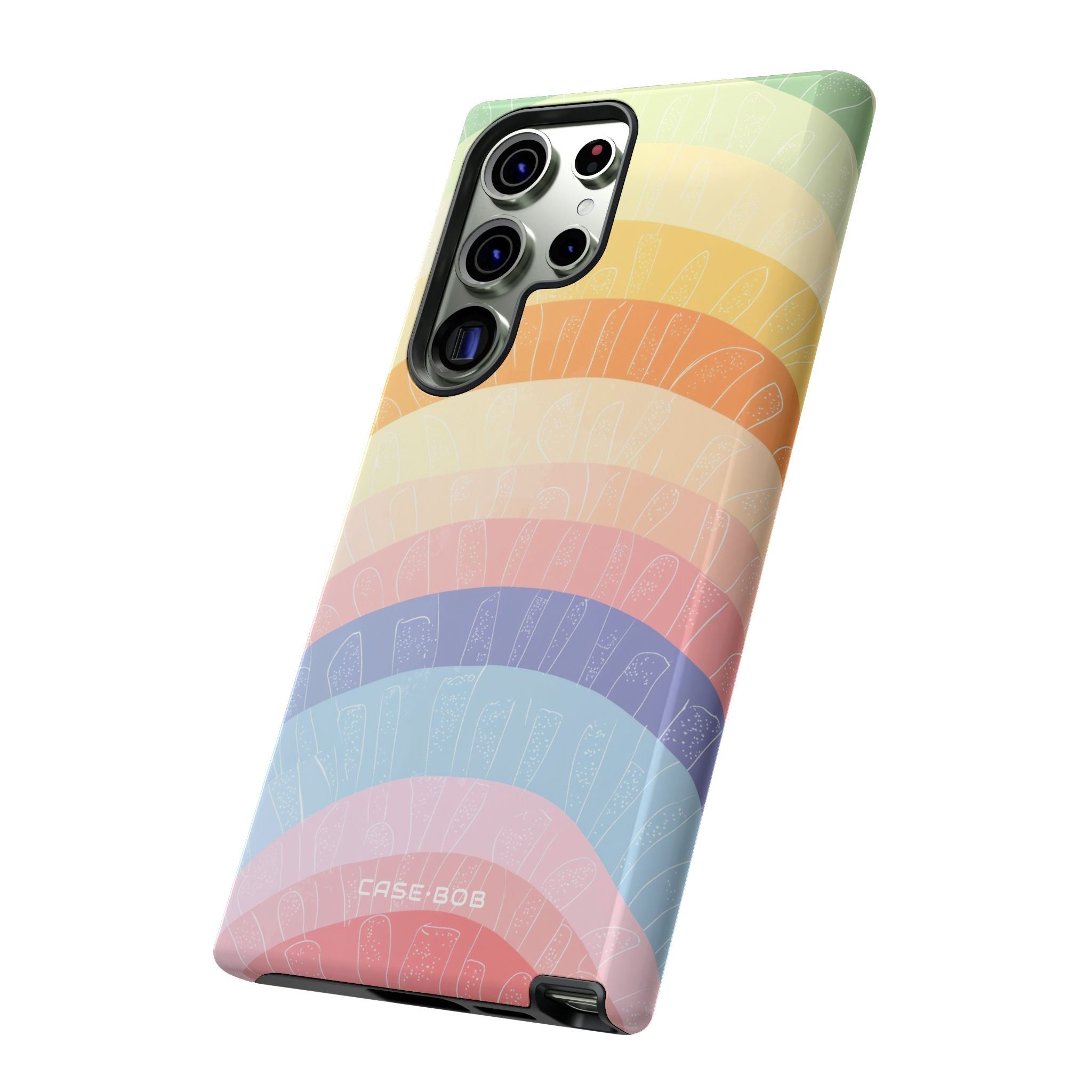 Pastell Regenbogen Bänder Samsung S23 Ultra Case - Tough