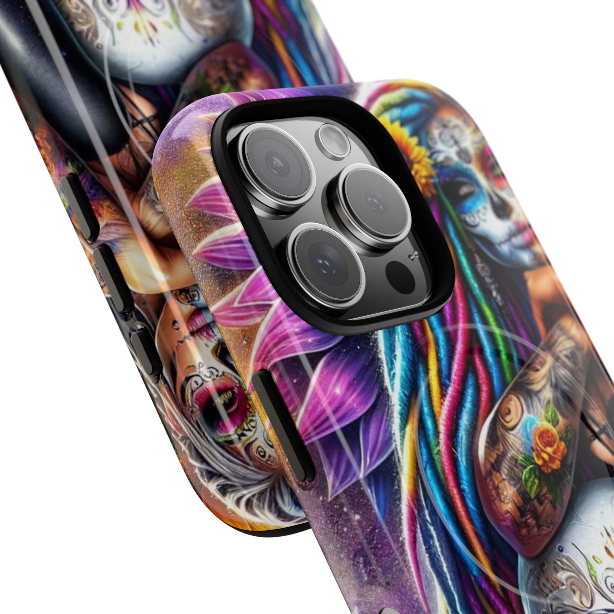 Sonnenblume Totenkopf Glow iPhone 16 Pro Case - Tough+