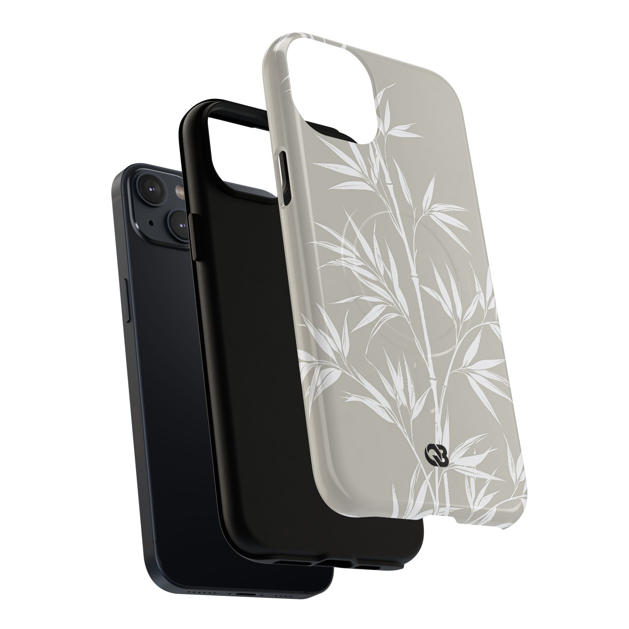 Beige Tough 2.0 Magsafe Phone Case for iPhone - Sandstone Bamboo Stalks