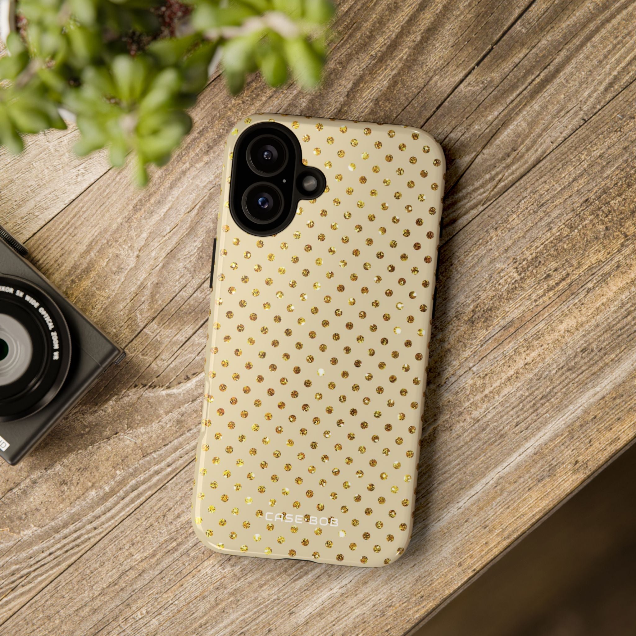 Golden Glow Dots iPhone 16 Plus Case - Tough