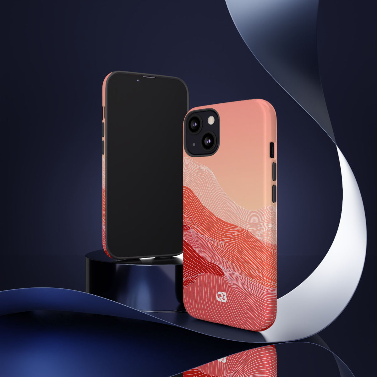 Coral Ridge Contours · Tough Phone Case for iPhone · Red